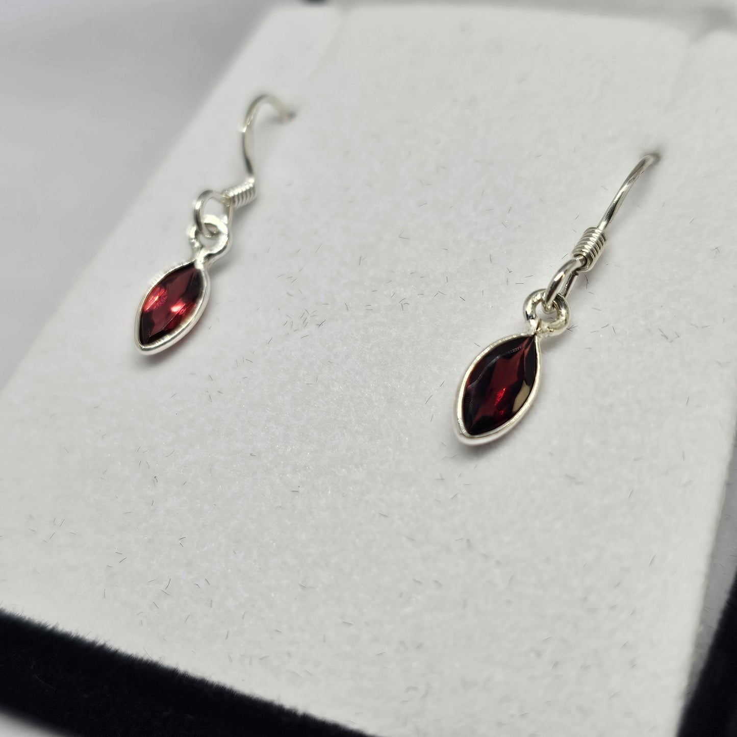 Garnet Sterling Silver Earrings - Rivendell Shop
