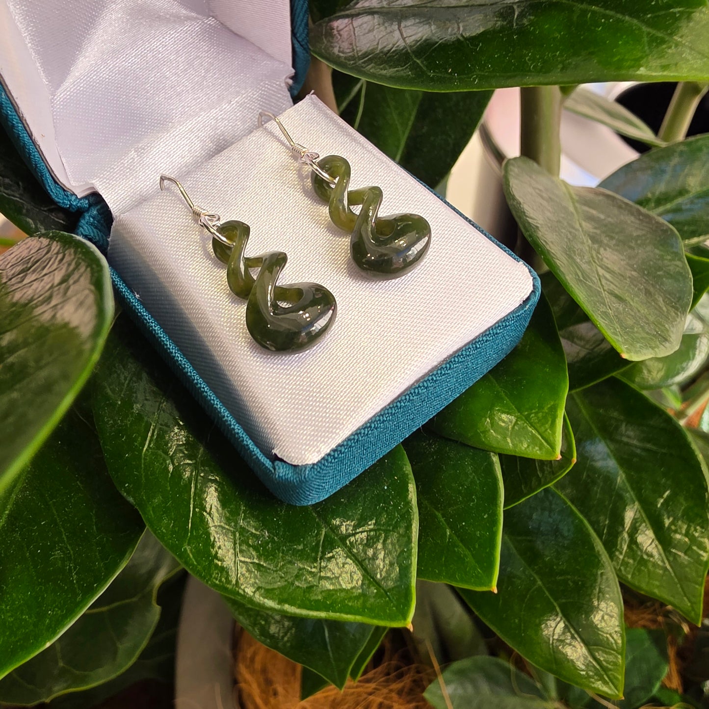 Greenstone Triple Twist Pikoura Greenstone Earrings - Rivendell Shop