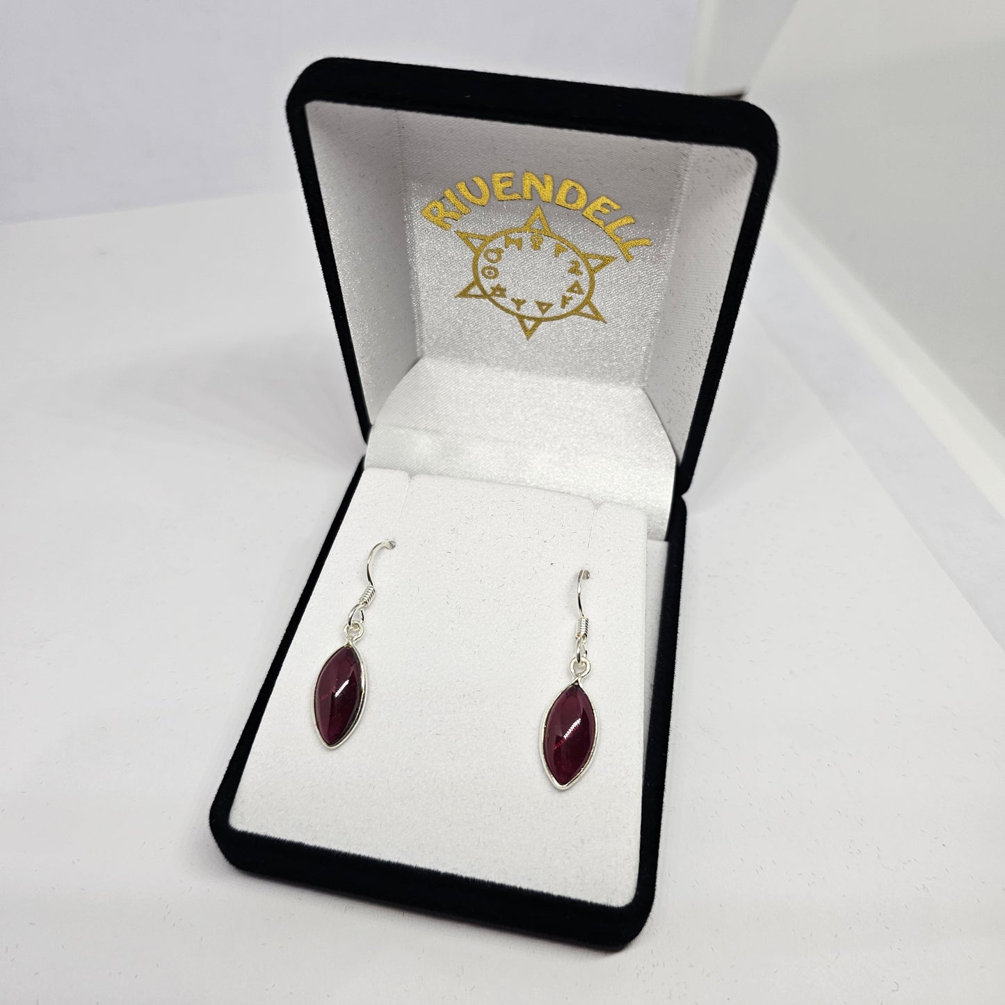 Garnet Sterling Silver Earrings - Rivendell Shop