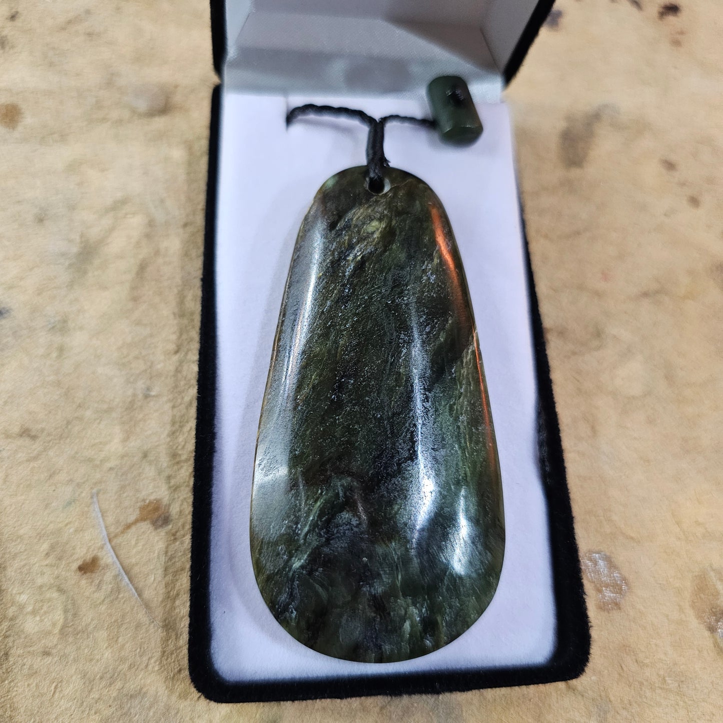 Large Natural Greenstone Pendant - Rivendell Shop