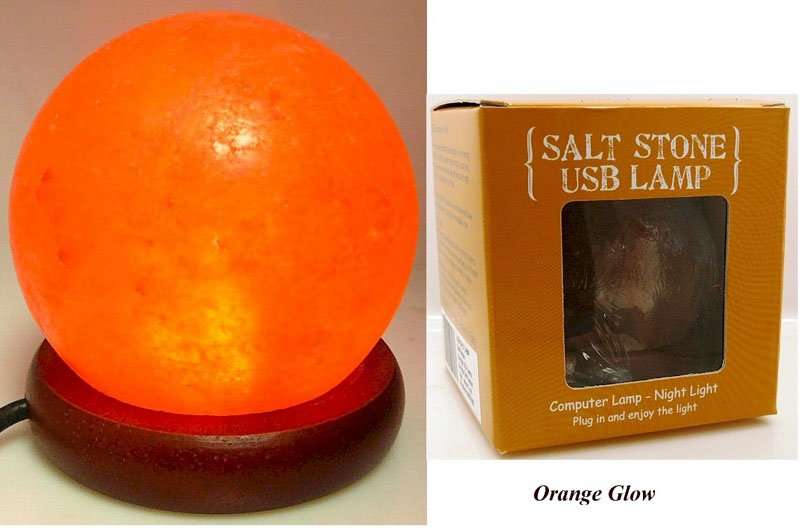 USB salt lamp - orange LED - Rivendell Shop