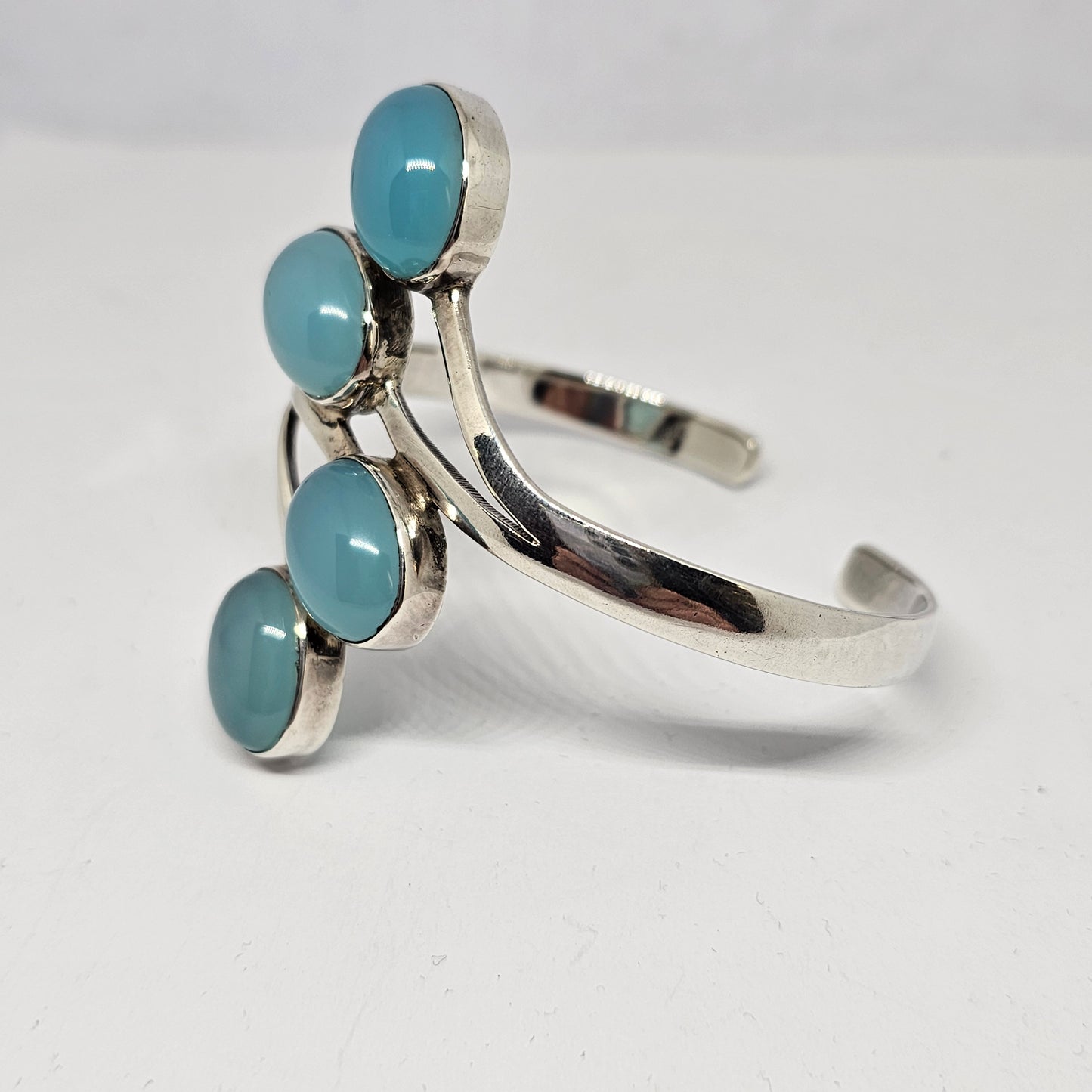 Aquamarine Sterling Silver Bangle
