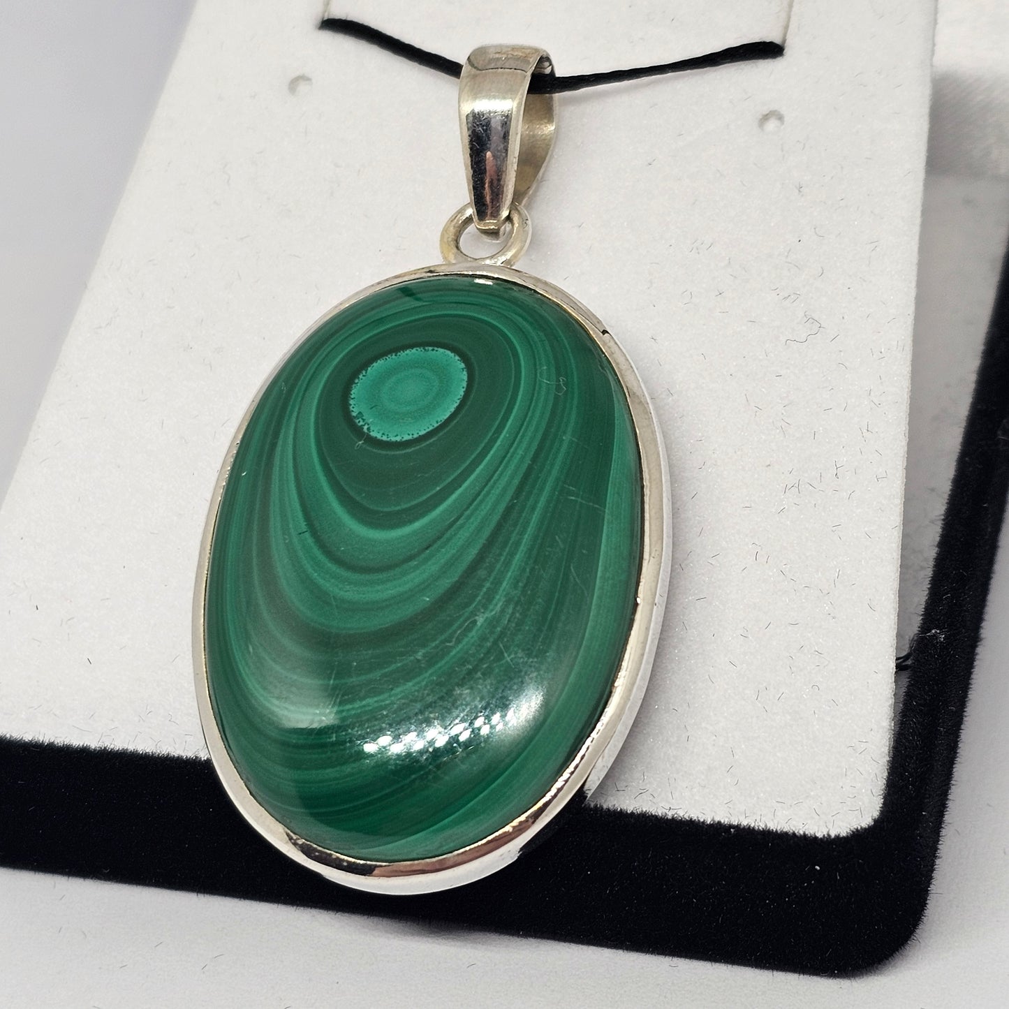 Malachite Sterling Silver Pendant - Rivendell Shop