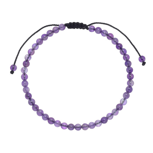 Amethyst Bead Anklet 4mm - Rivendell Shop