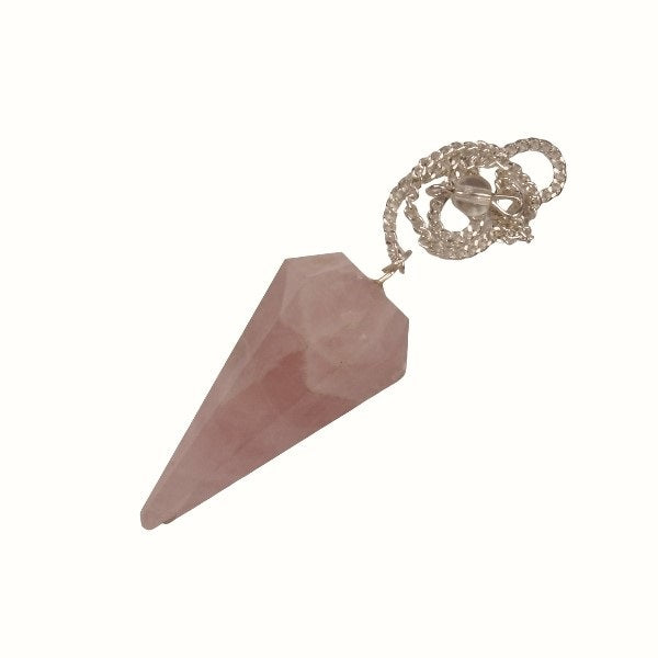 Rose Quartz 6 Facet Pendulum - Rivendell Shop