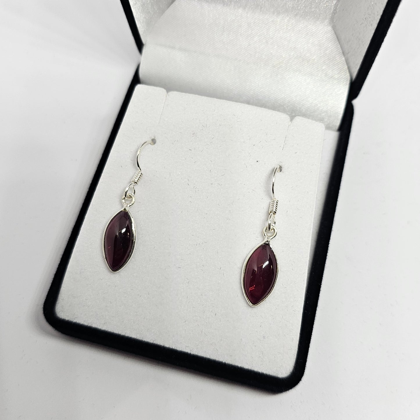 Garnet Sterling Silver Earrings - Rivendell Shop