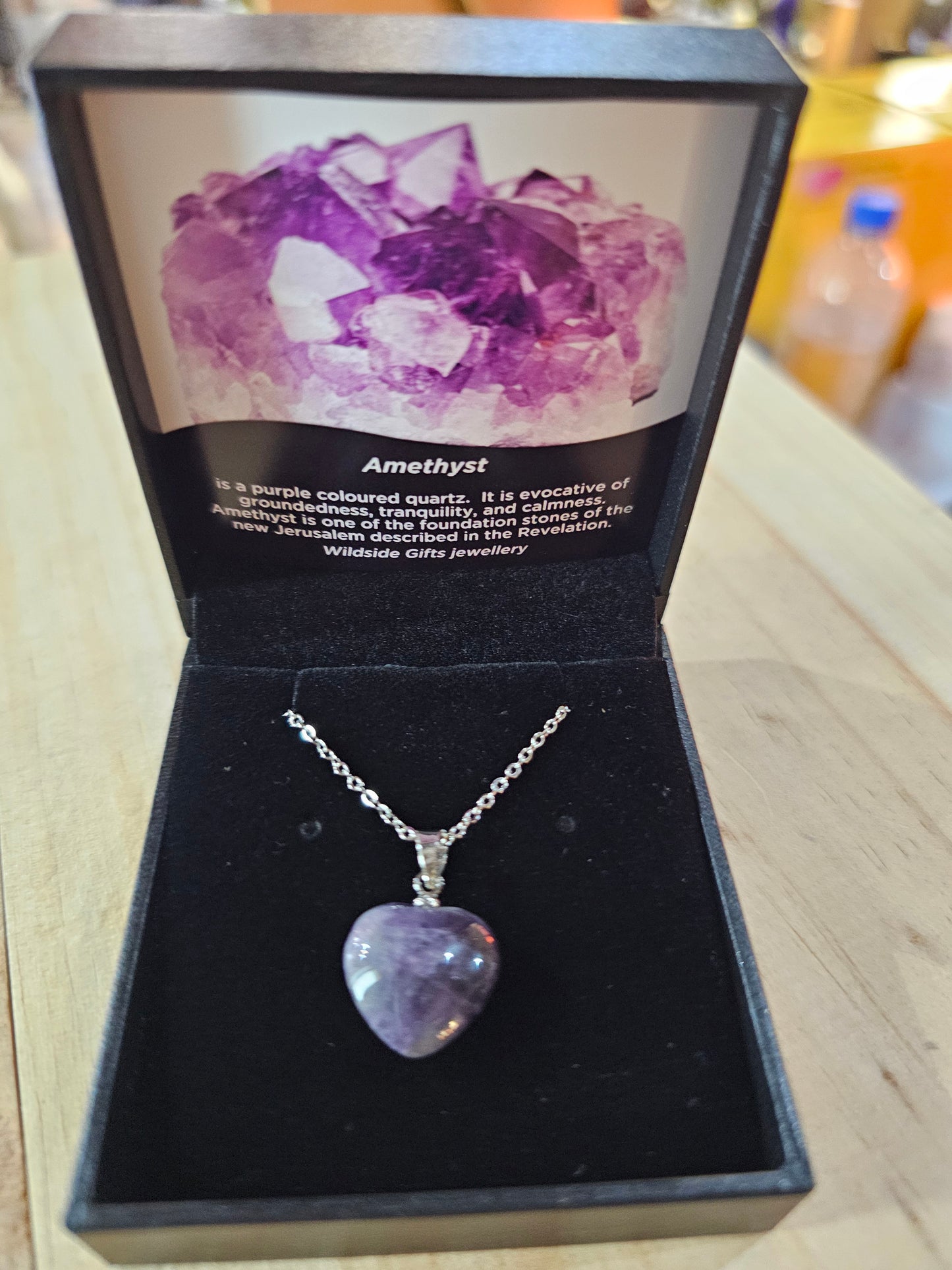 Amethyst Small Heart Pendant - Rivendell Shop