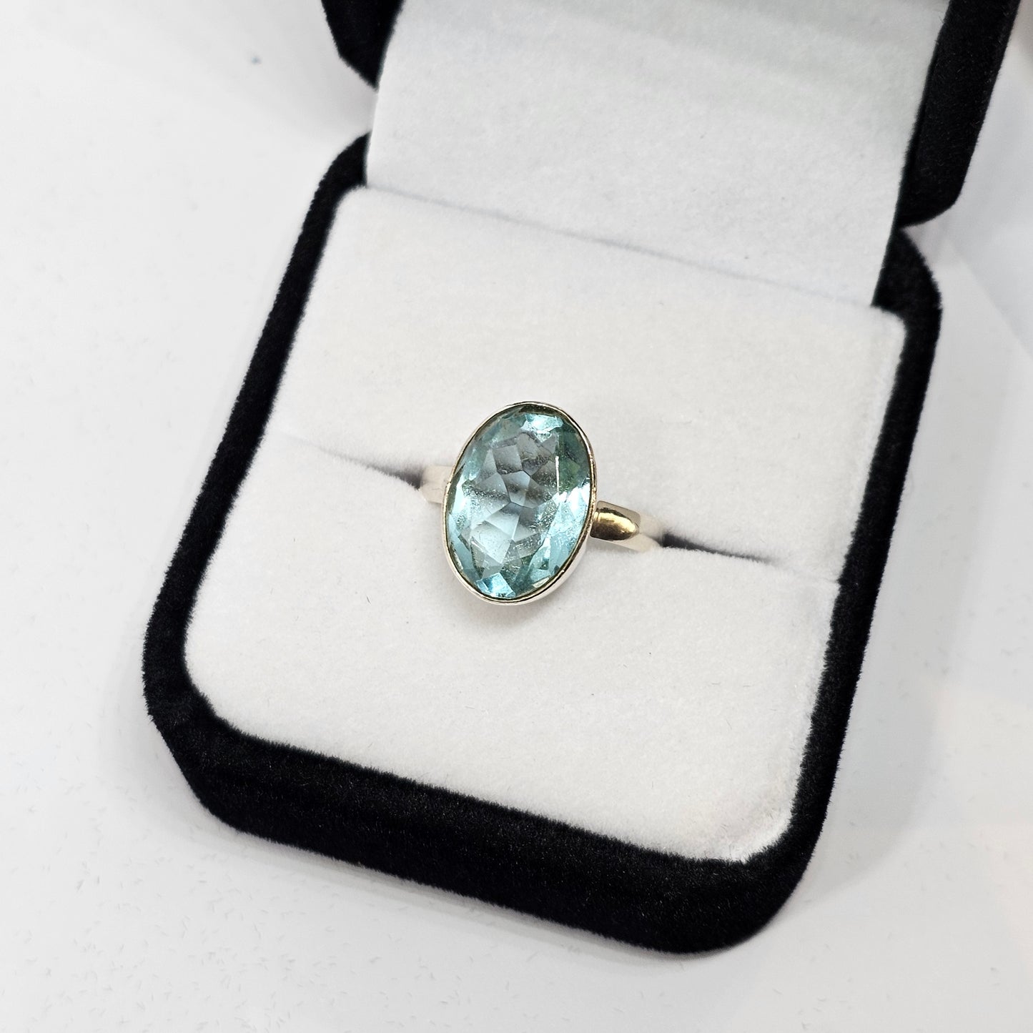 Blue Topaz Sterling Silver Ring - Rivendell Shop