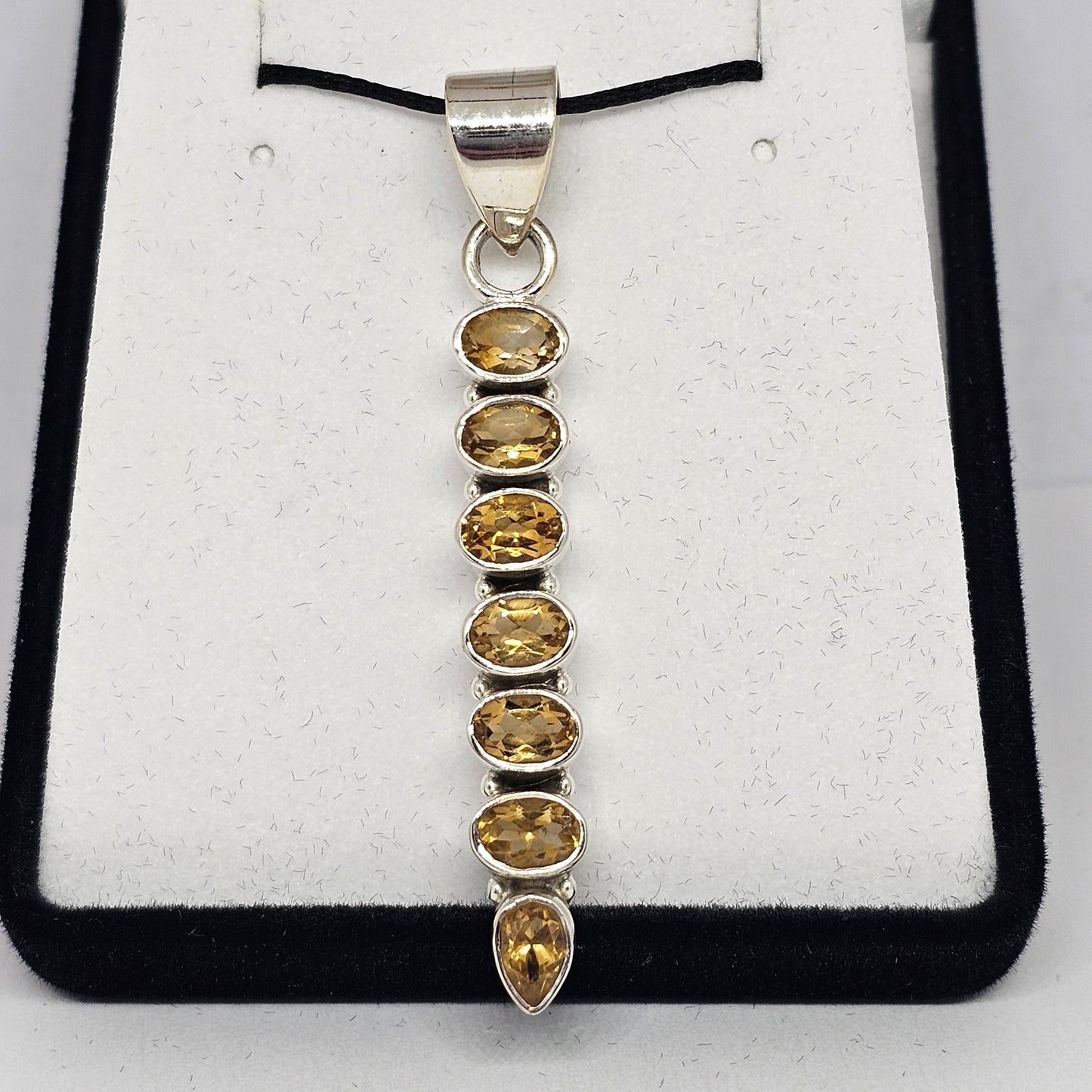 Citrine Sterling Silver Pendant - Rivendell Shop