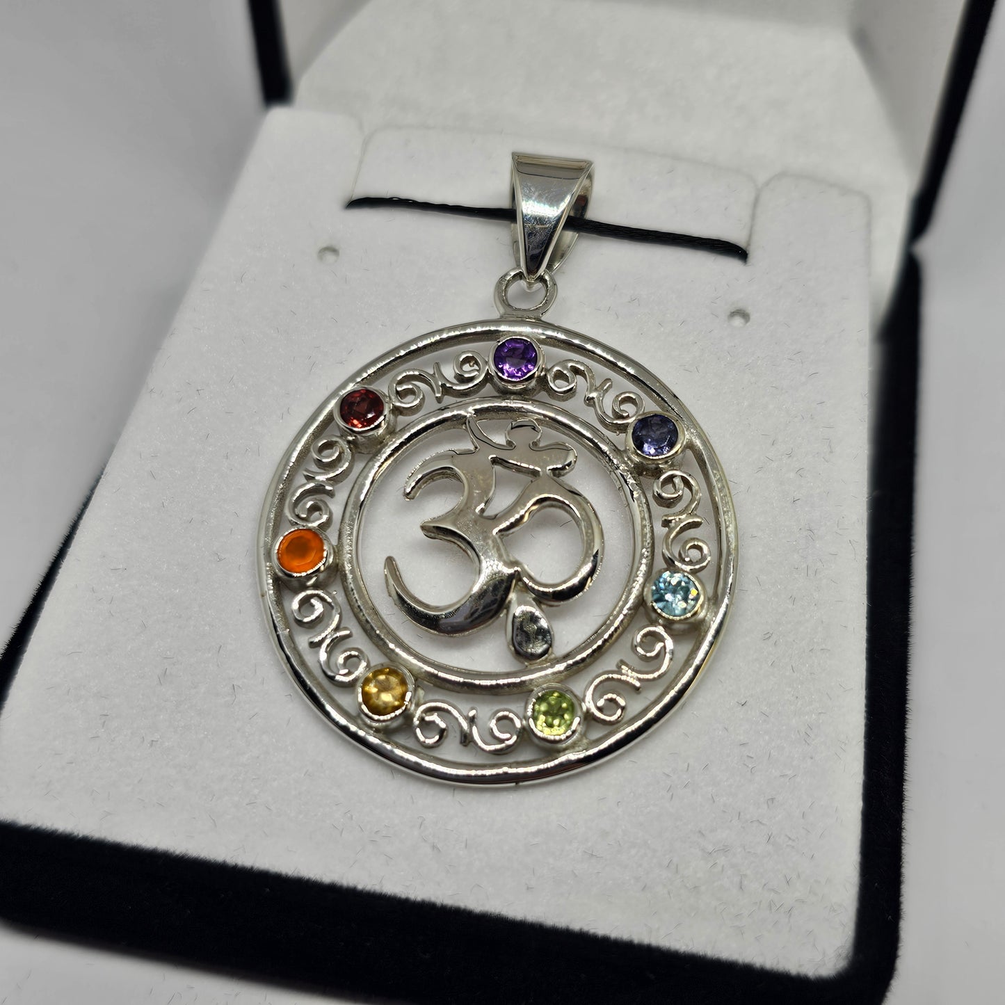 Chakra Om Sterling Silver Pendant - Rivendell Shop