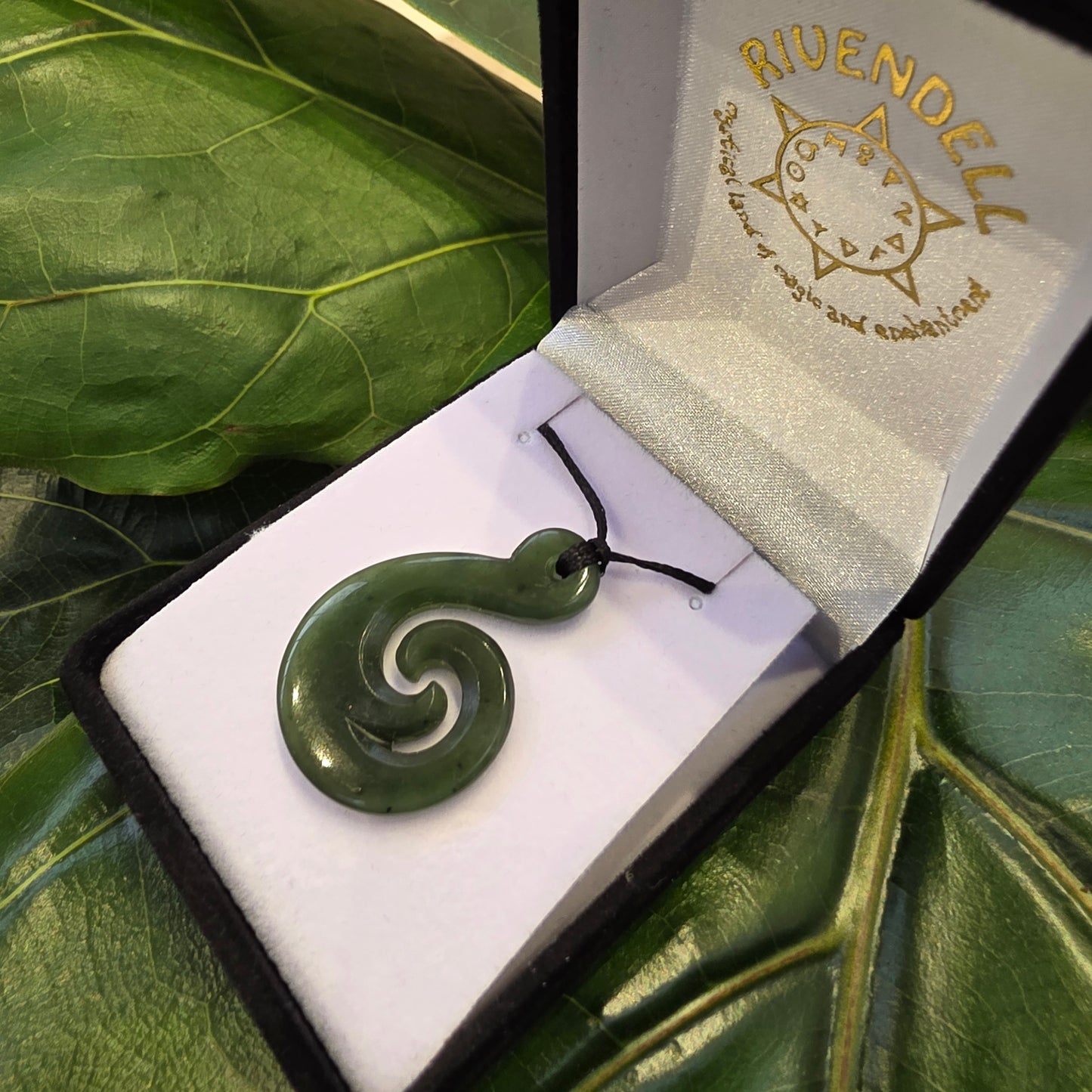 Open Koru Greenstone Pendant 35 mm - Rivendell Shop