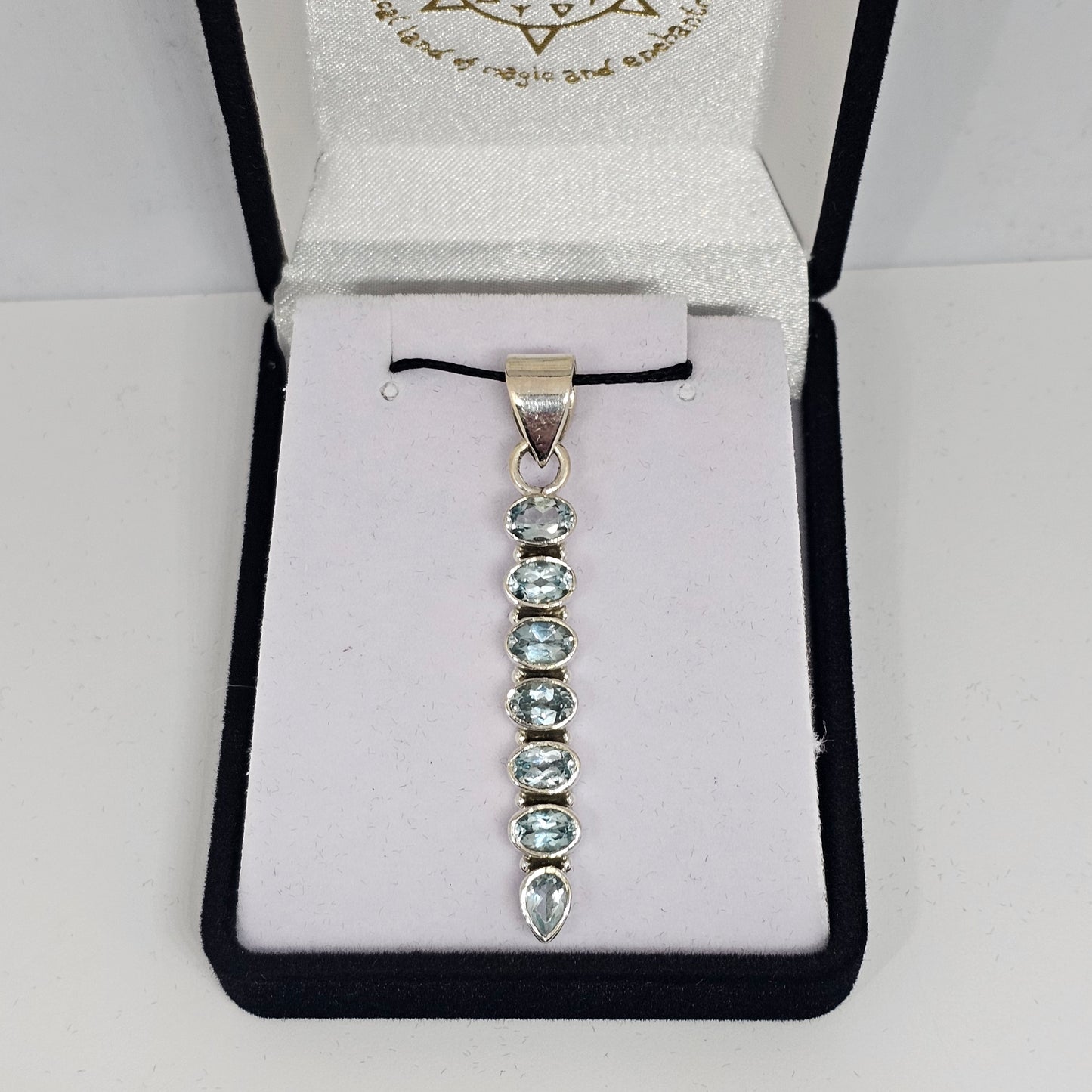 Blue Topaz Sterling Silver Pendant - Rivendell Shop