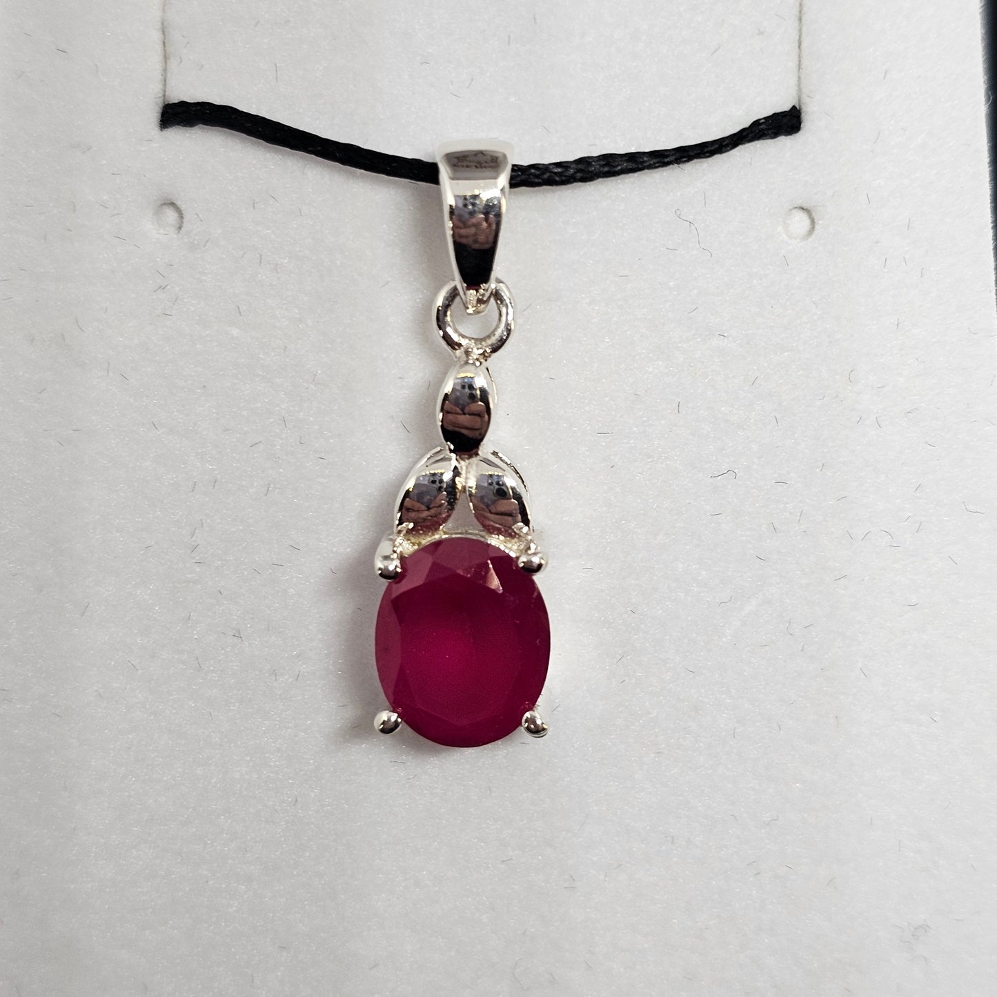 Ruby Sterling Silver Pendant - Rivendell Shop