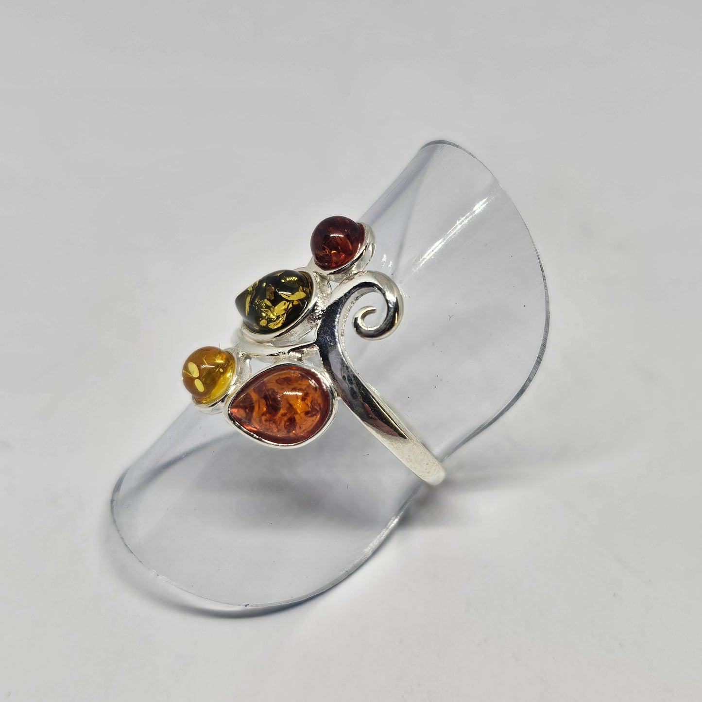 Amber Sterling Silver Ring - Rivendell Shop