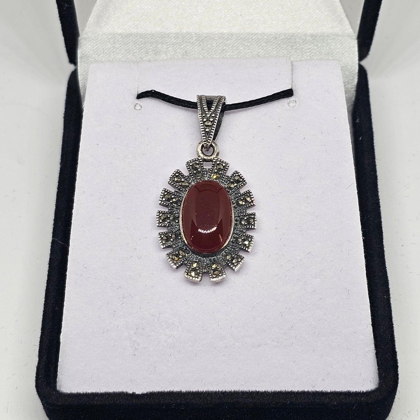 Carnelian Sterling Silver Pendant