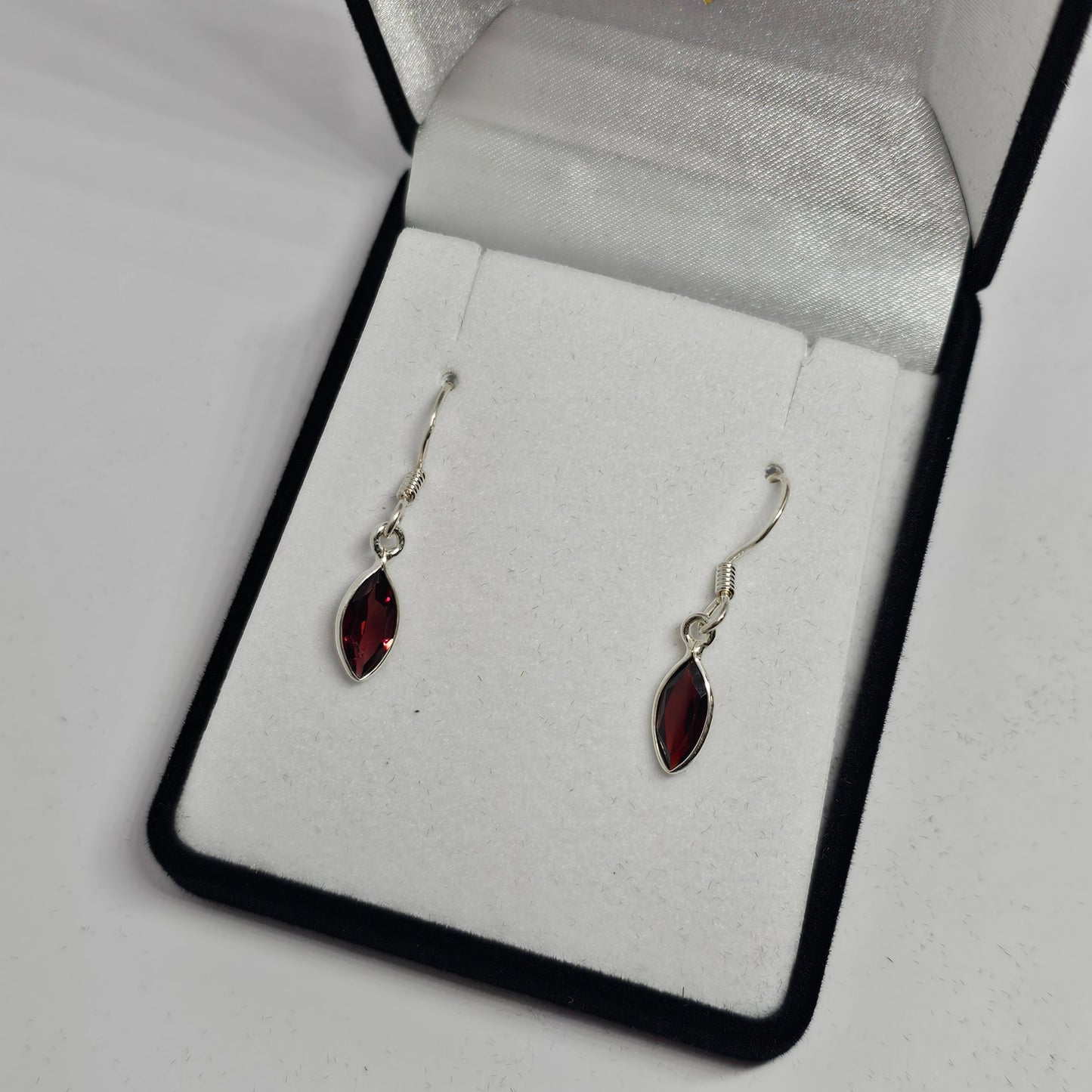 Garnet Sterling Silver Earrings - Rivendell Shop