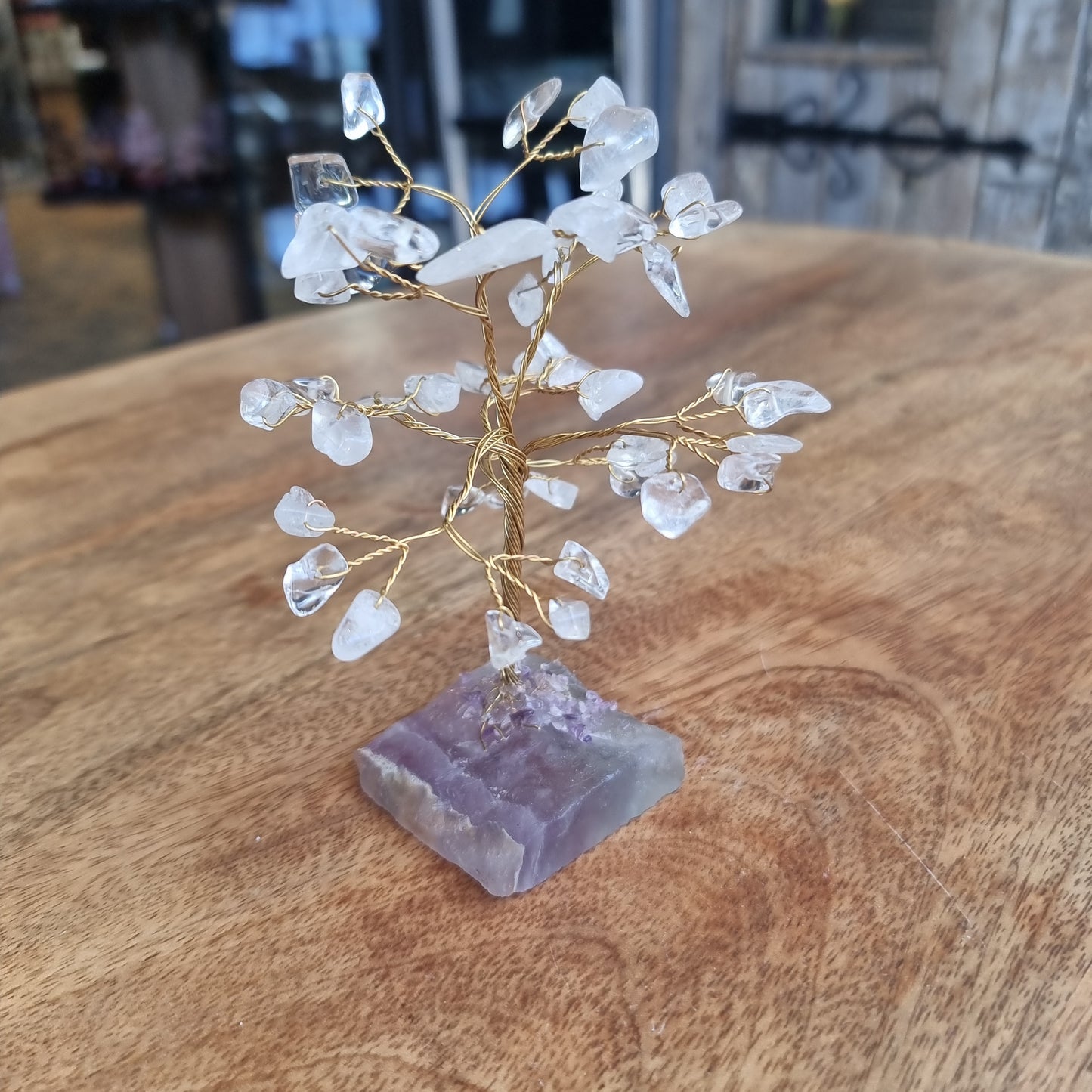 Clear quartz tree on fluorite base - Rivendell Shop