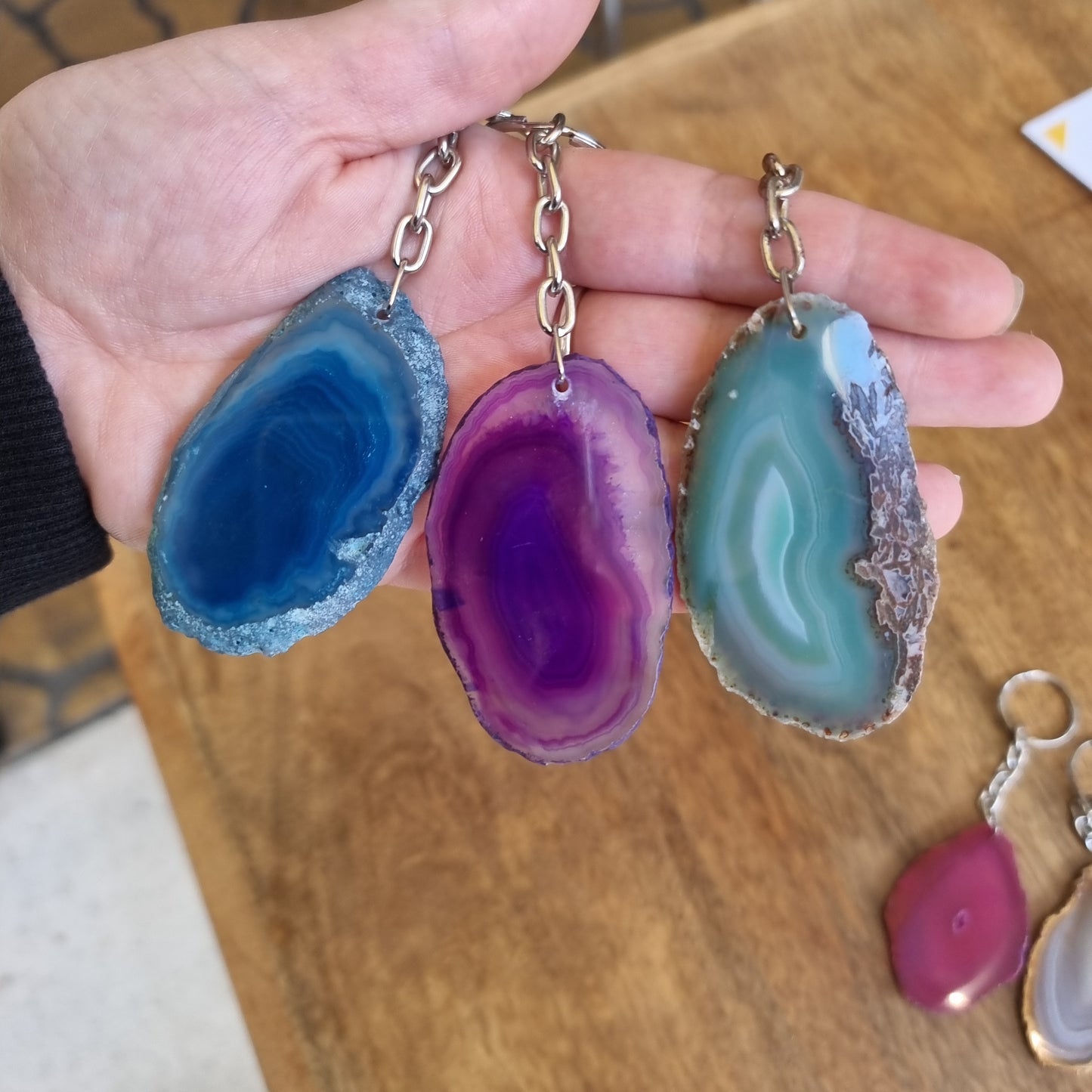 Agate slab keychains - ASSORTED - Rivendell Shop