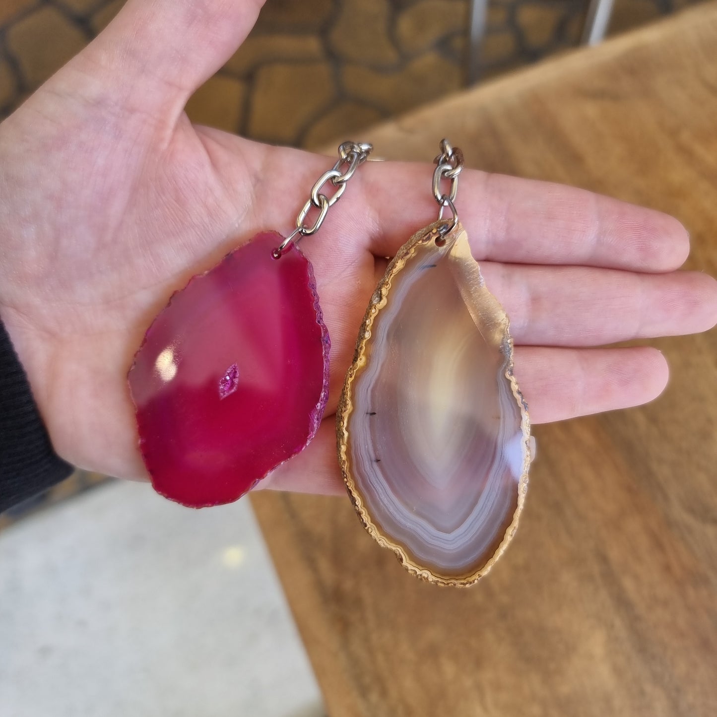Agate slab keychains - ASSORTED - Rivendell Shop