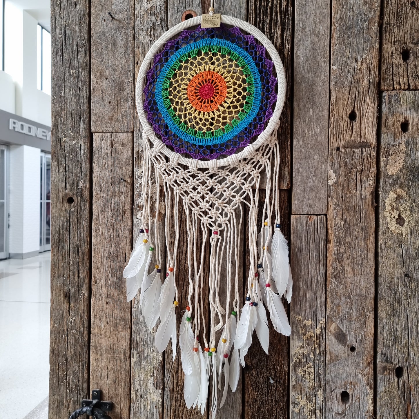Rainbow crochet dream catcher - Rivendell Shop