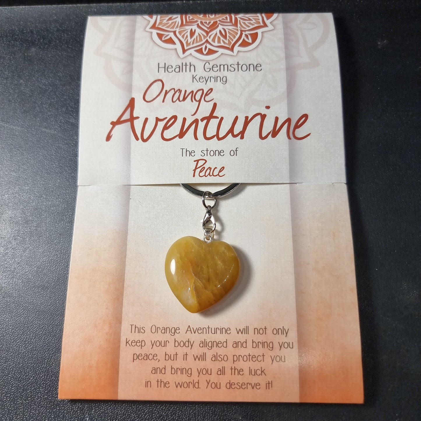 Orange aventurine keyring - Rivendell Shop