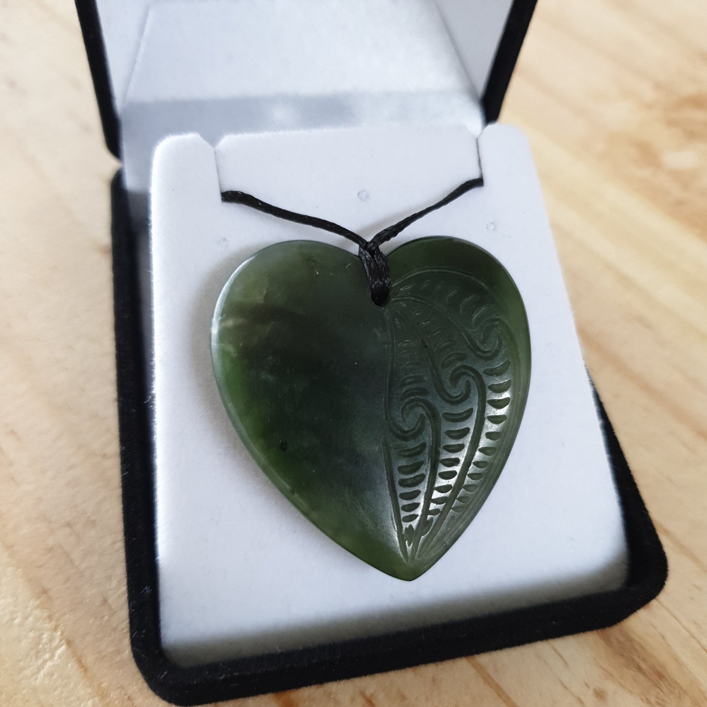 Greenstone Pendant with Carved Detail - Large - Rivendell Shop
