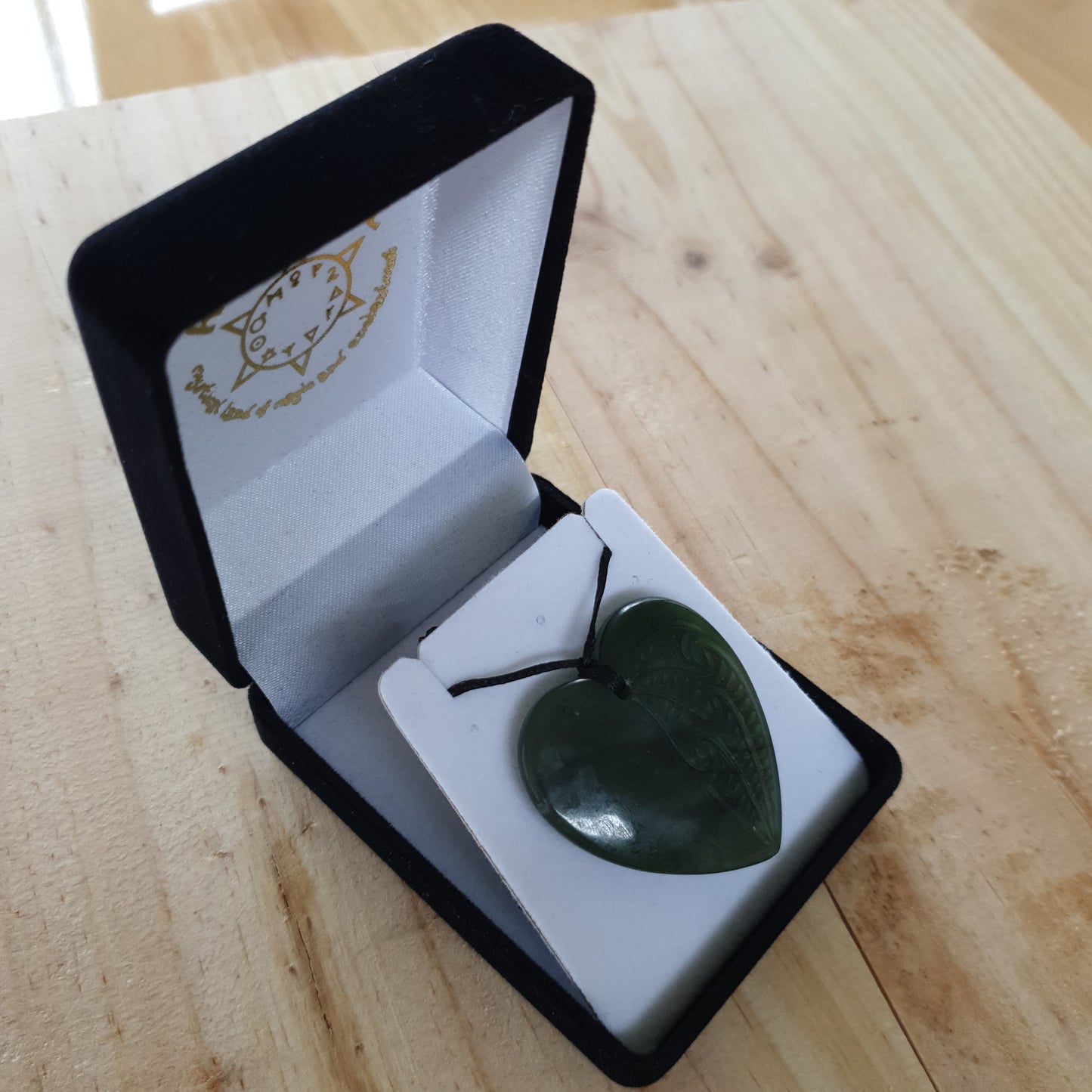 Greenstone Pendant with Carved Detail - Large - Rivendell Shop