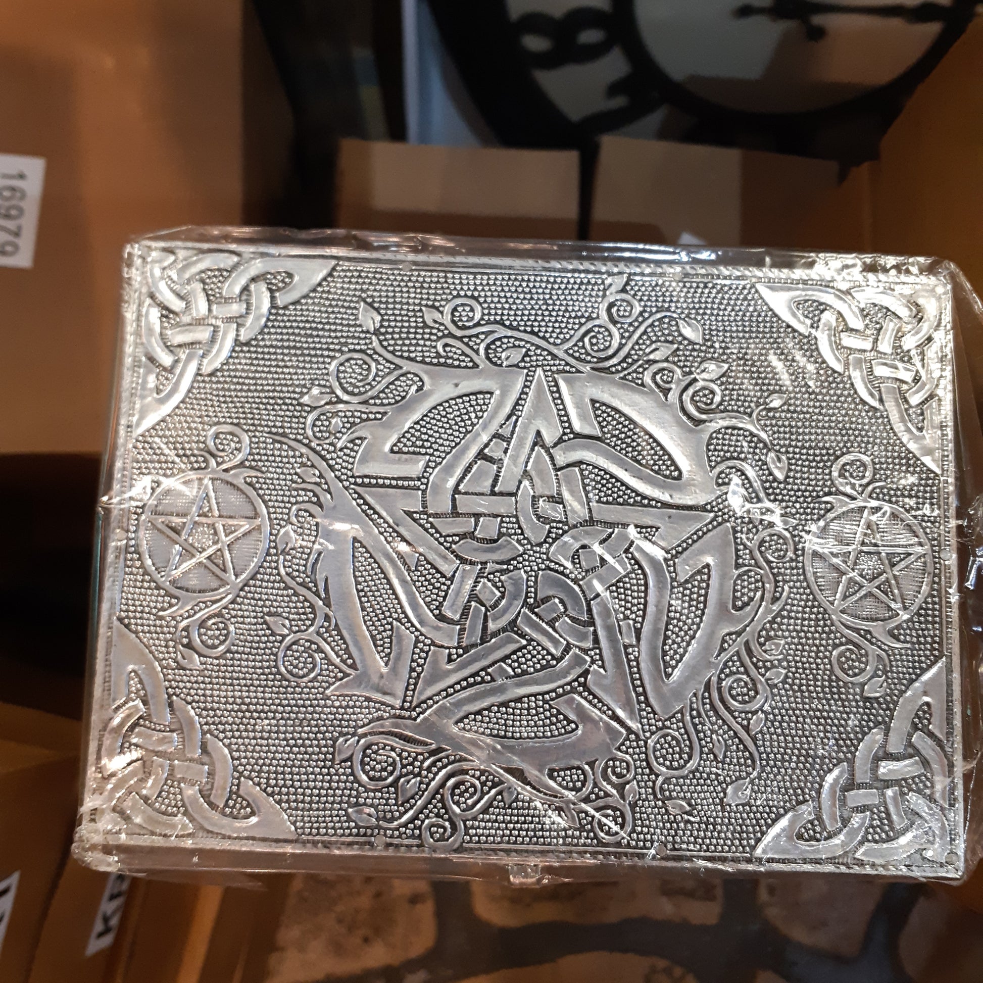 Celtic Pentagram Silver Jewellery Box - Rivendell Shop