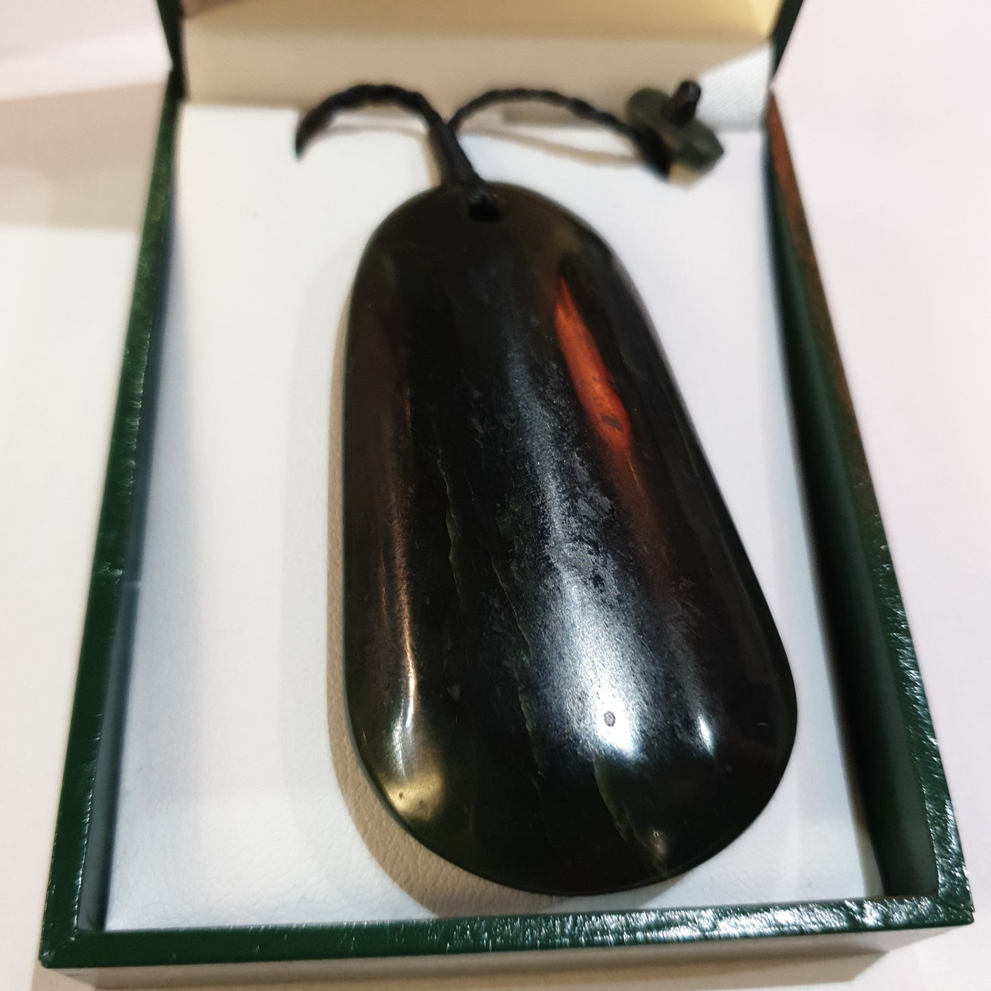 Natural Greenstone Pendant - 65 x 38 mm - Rivendell Shop