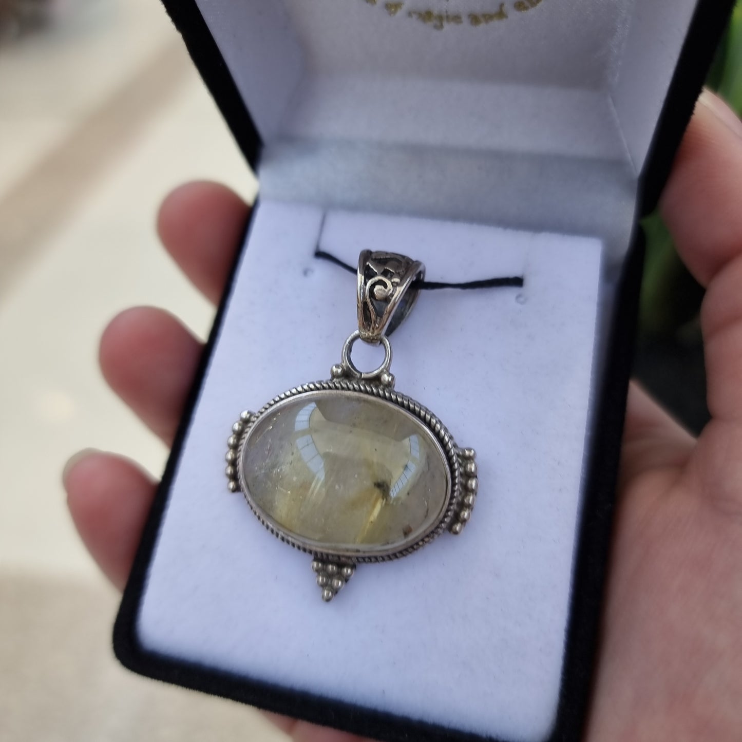 Rutilated quartz pendant - Rivendell Shop