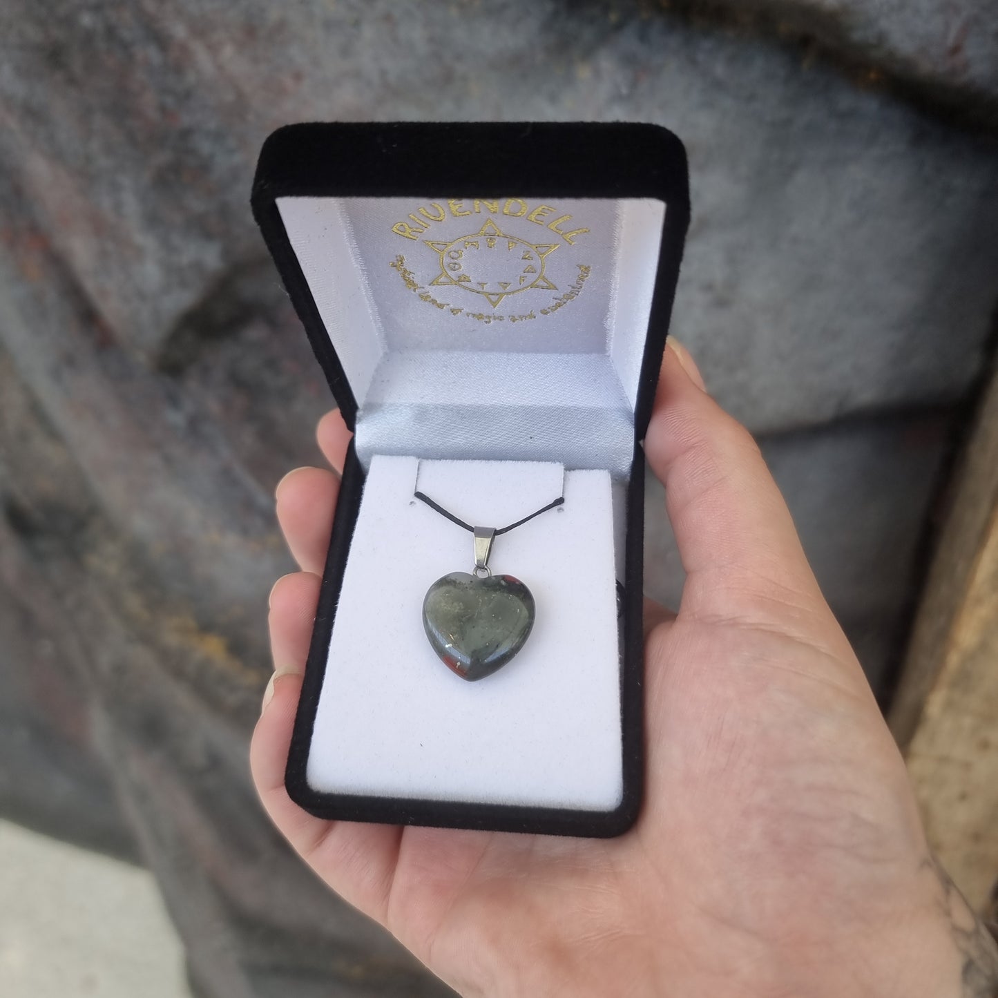 Bloodstone heart pendant - Rivendell Shop