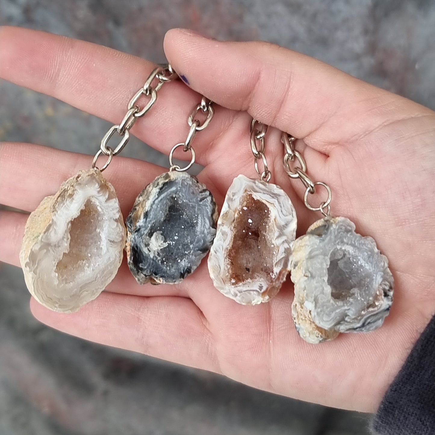 Agate geode keychain - Rivendell Shop