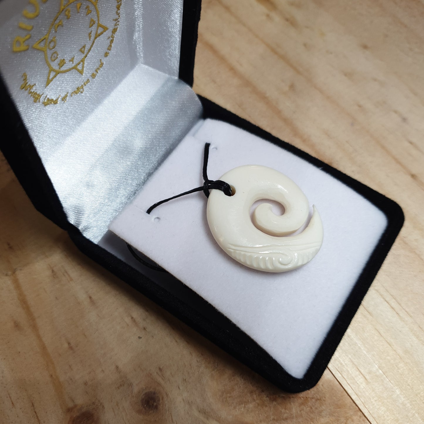 Handcarved Bone Koru Pendant - Rivendell Shop