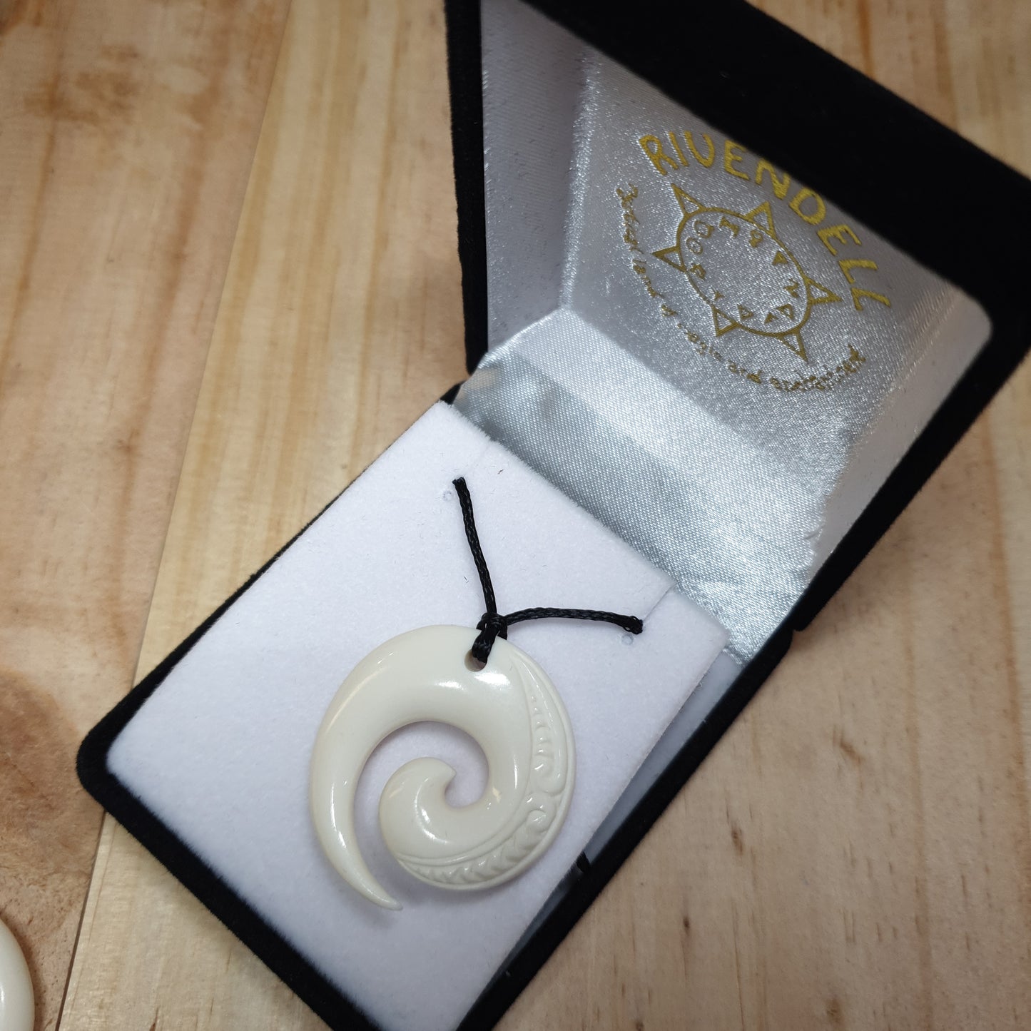 Handcarved Bone Koru Pendant - Rivendell Shop