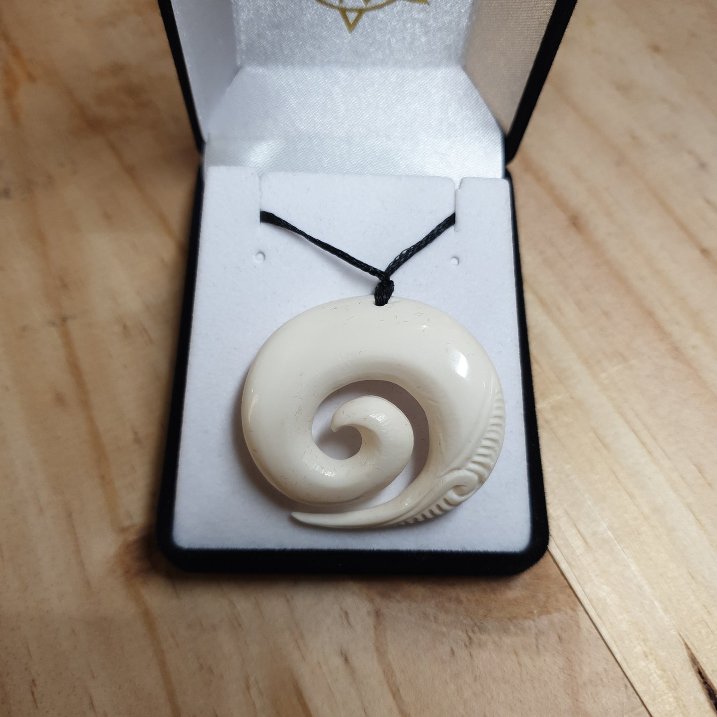 Handcarved Bone Koru Pendant Large - Rivendell Shop