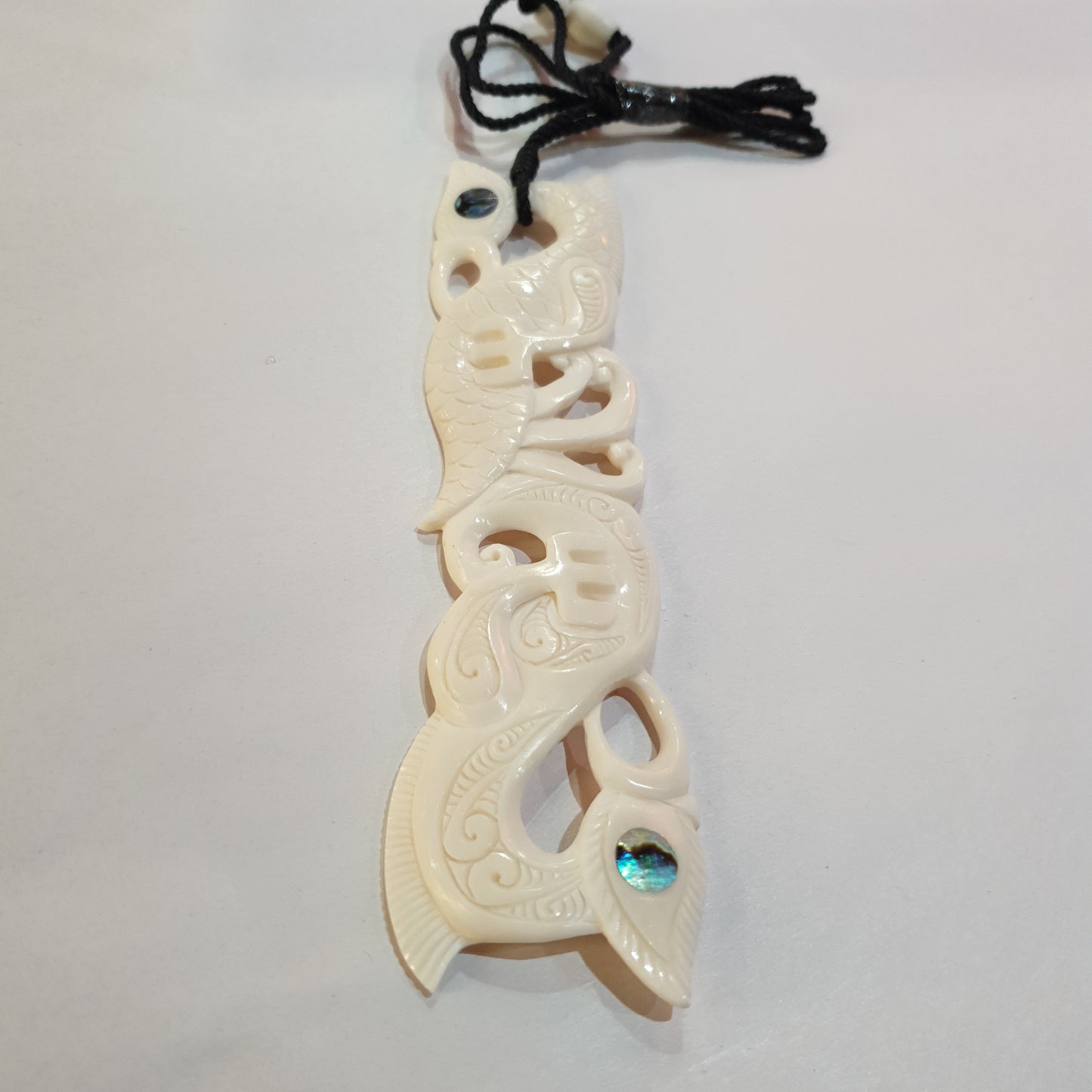 Hand Carved Bone Pendant large with adjustable cord - Rivendell Shop