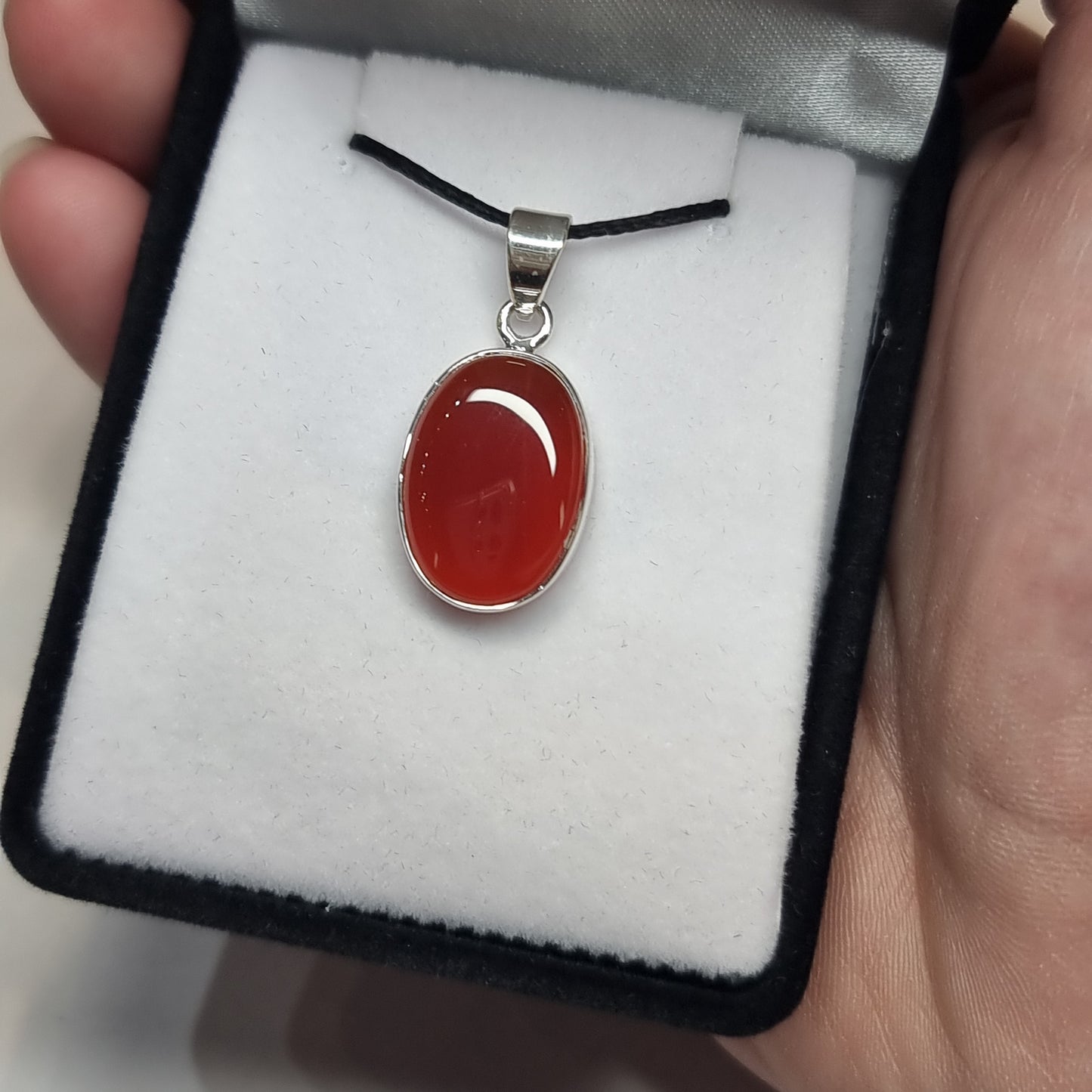 Carnelian sterling silver pendant - Rivendell Shop