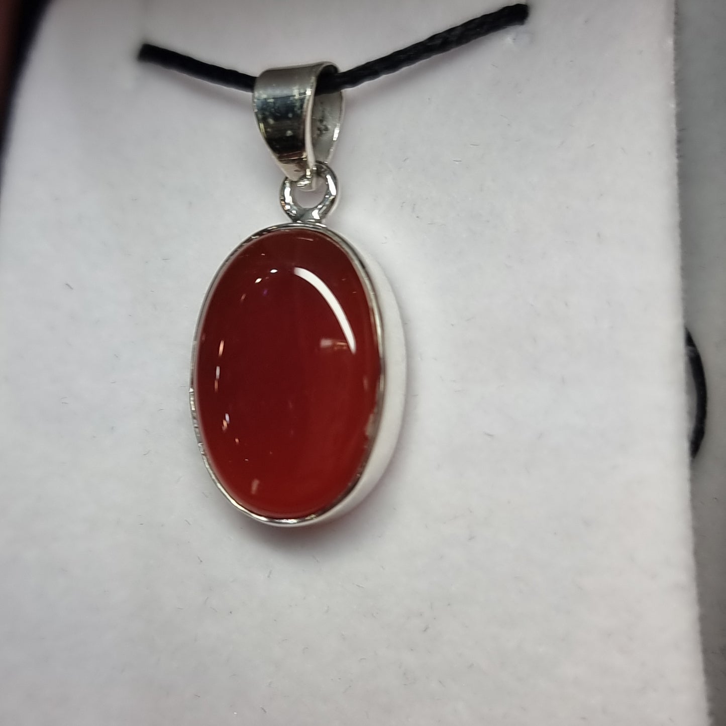 Carnelian sterling silver pendant - Rivendell Shop