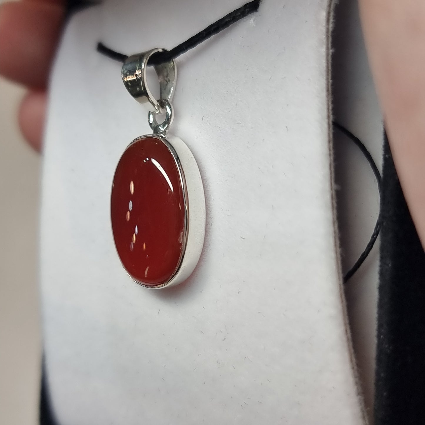 Carnelian sterling silver pendant - Rivendell Shop
