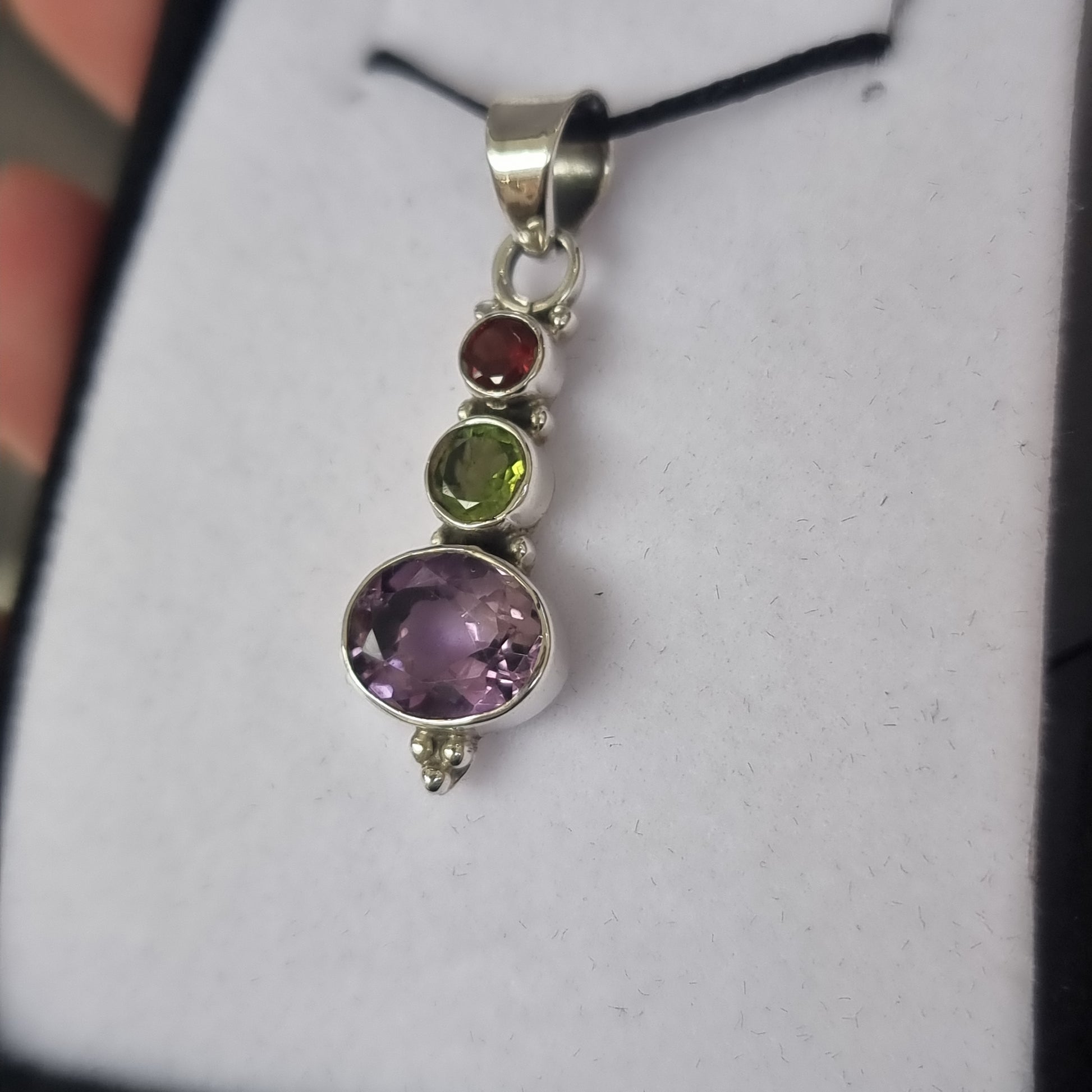Amethyst/Peridot/Garnet pendant - Rivendell Shop