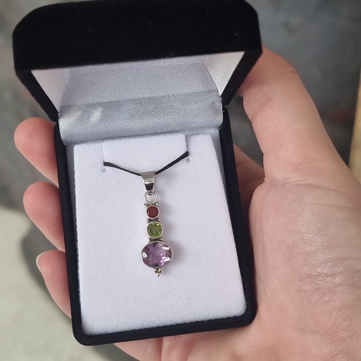 Amethyst/Peridot/Garnet pendant - Rivendell Shop