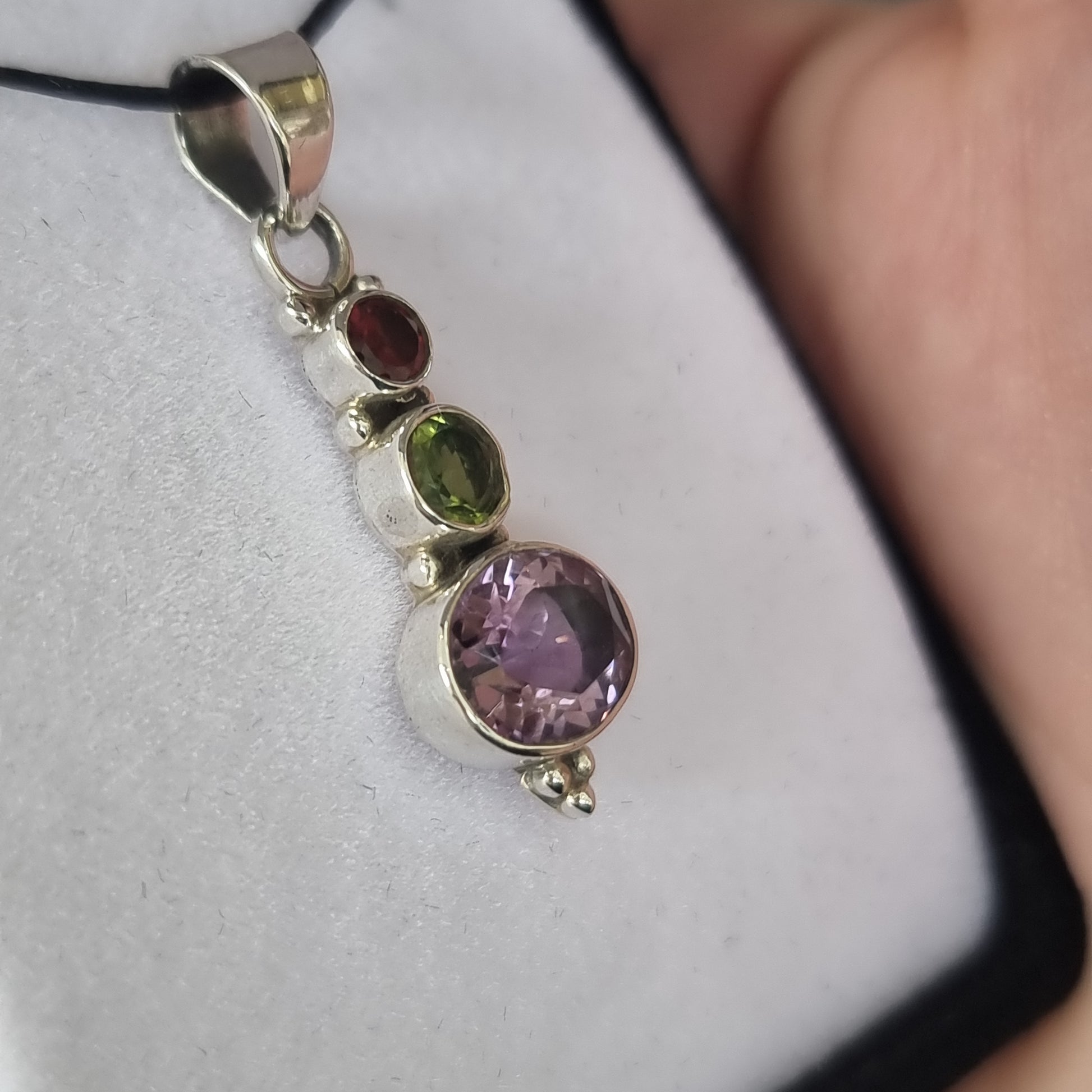 Amethyst/Peridot/Garnet pendant - Rivendell Shop