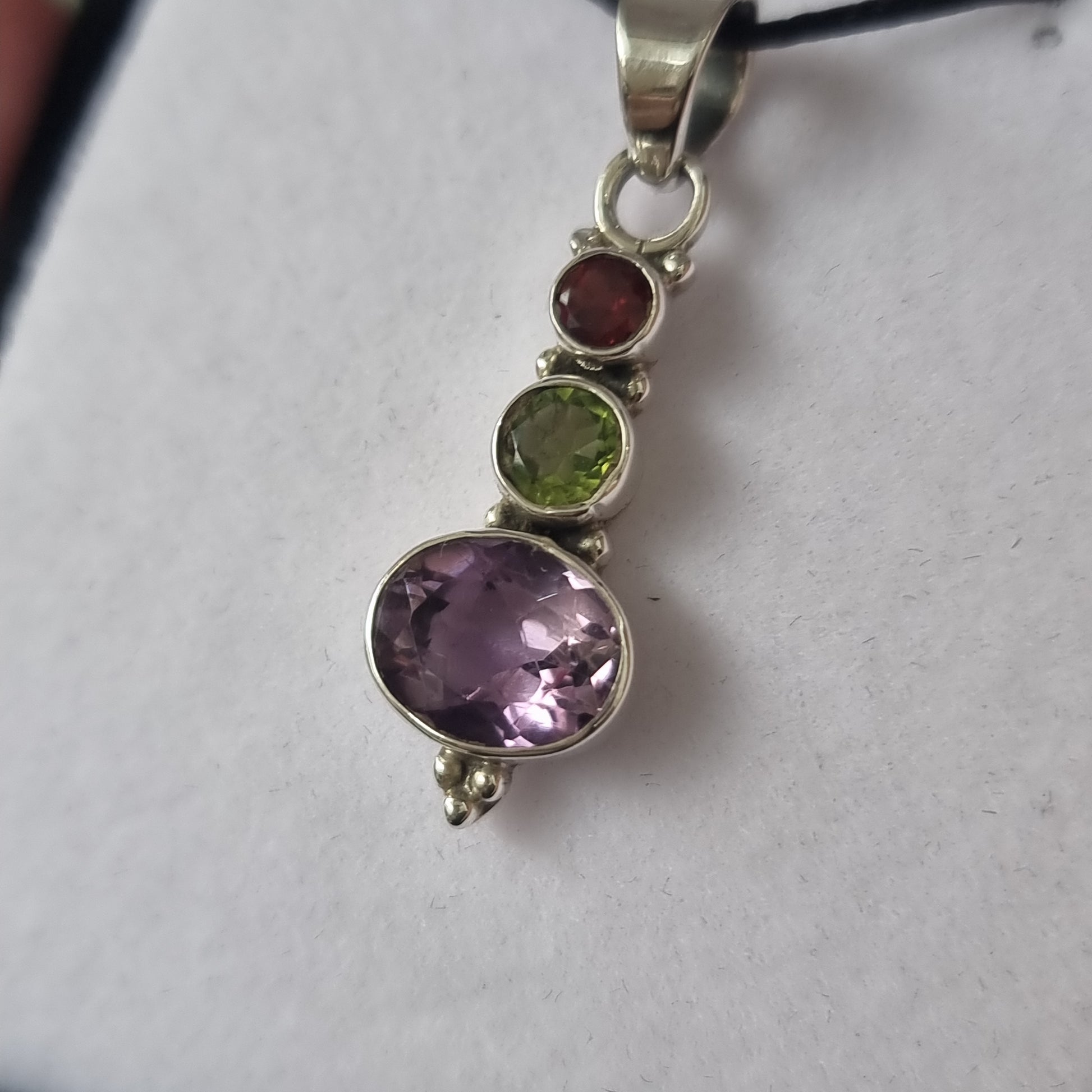 Amethyst/Peridot/Garnet pendant - Rivendell Shop