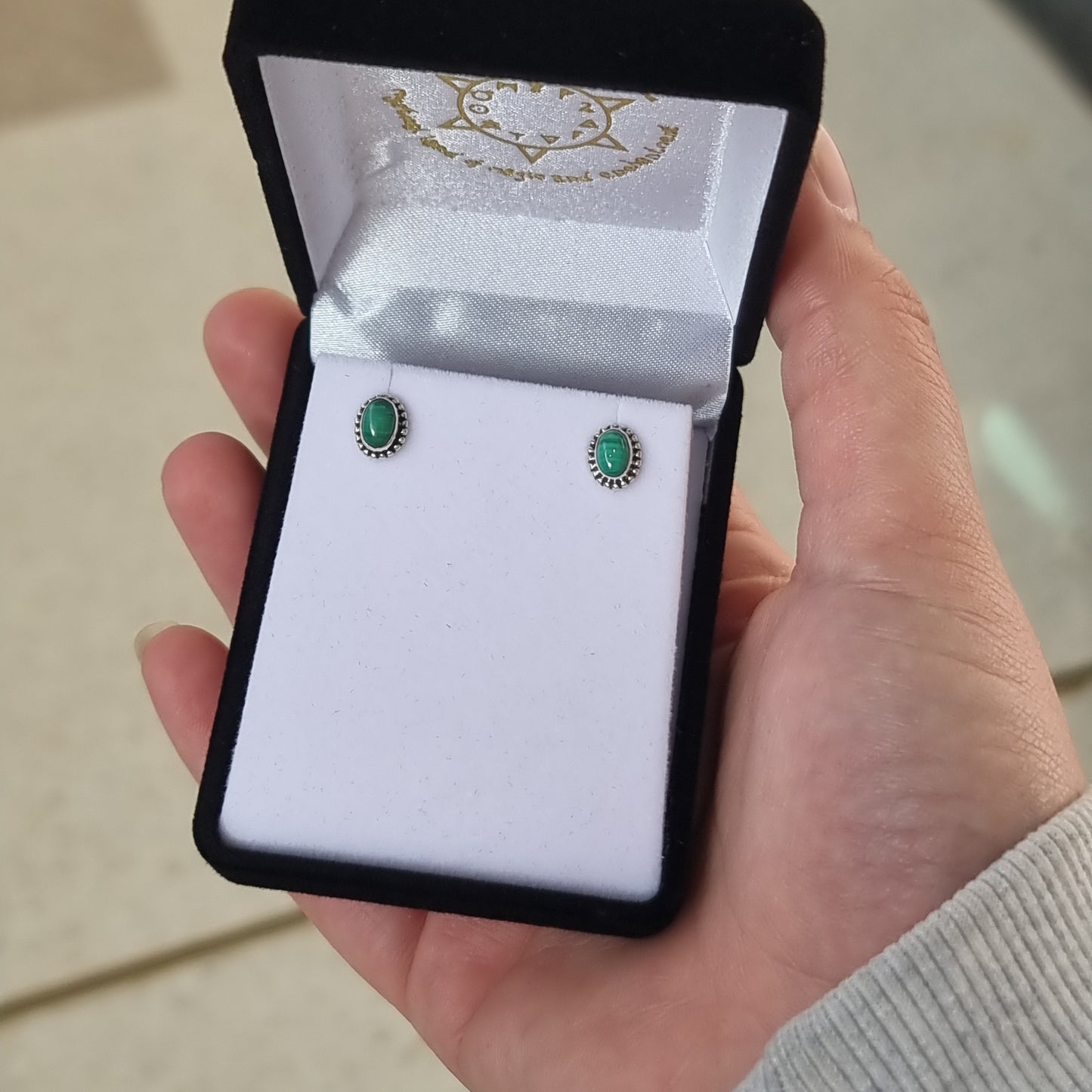 Malachite studs - Rivendell Shop