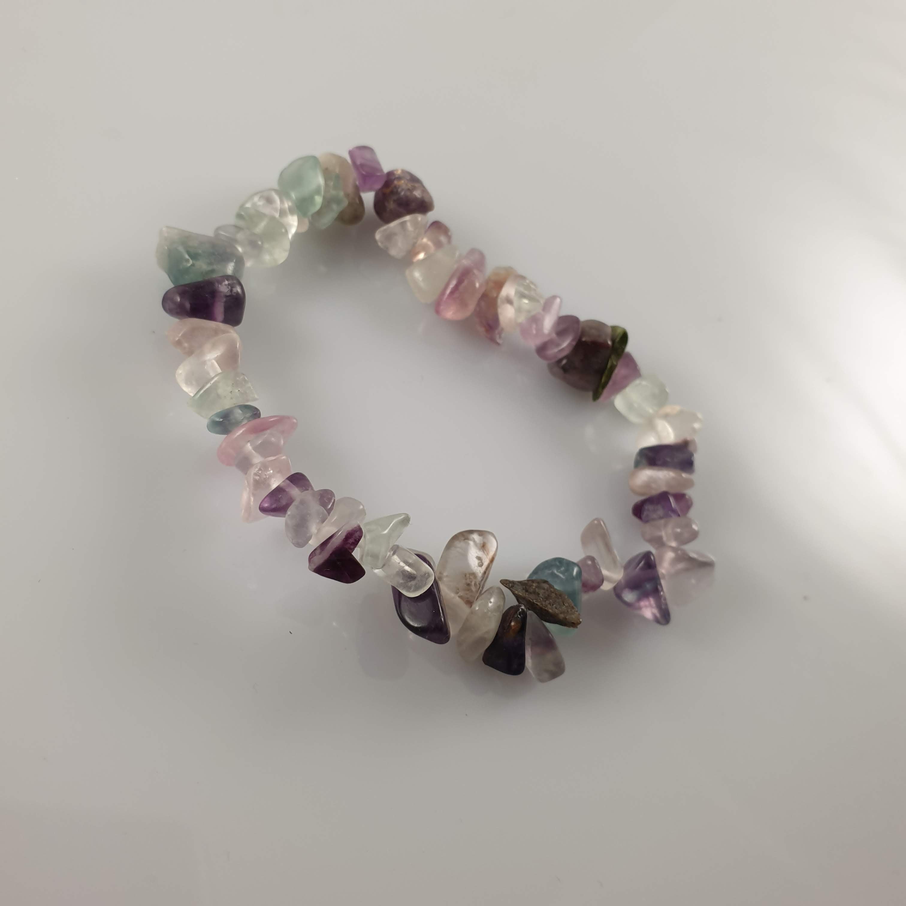 Rainbow Fluorite Gemstone Nugget Bracelet
