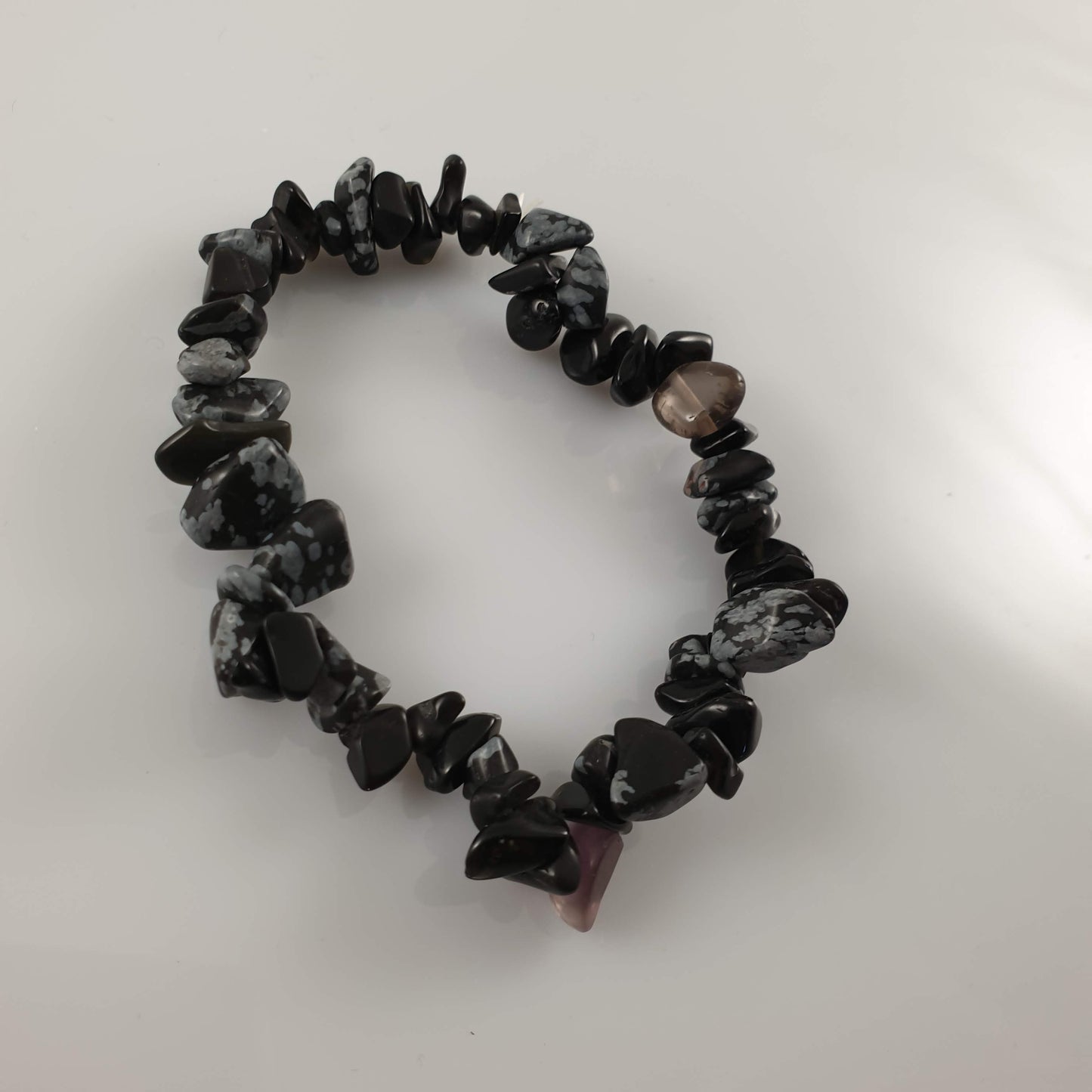 Snowflake Obsidian Chip Crystal Bracelet - Rivendell Shop