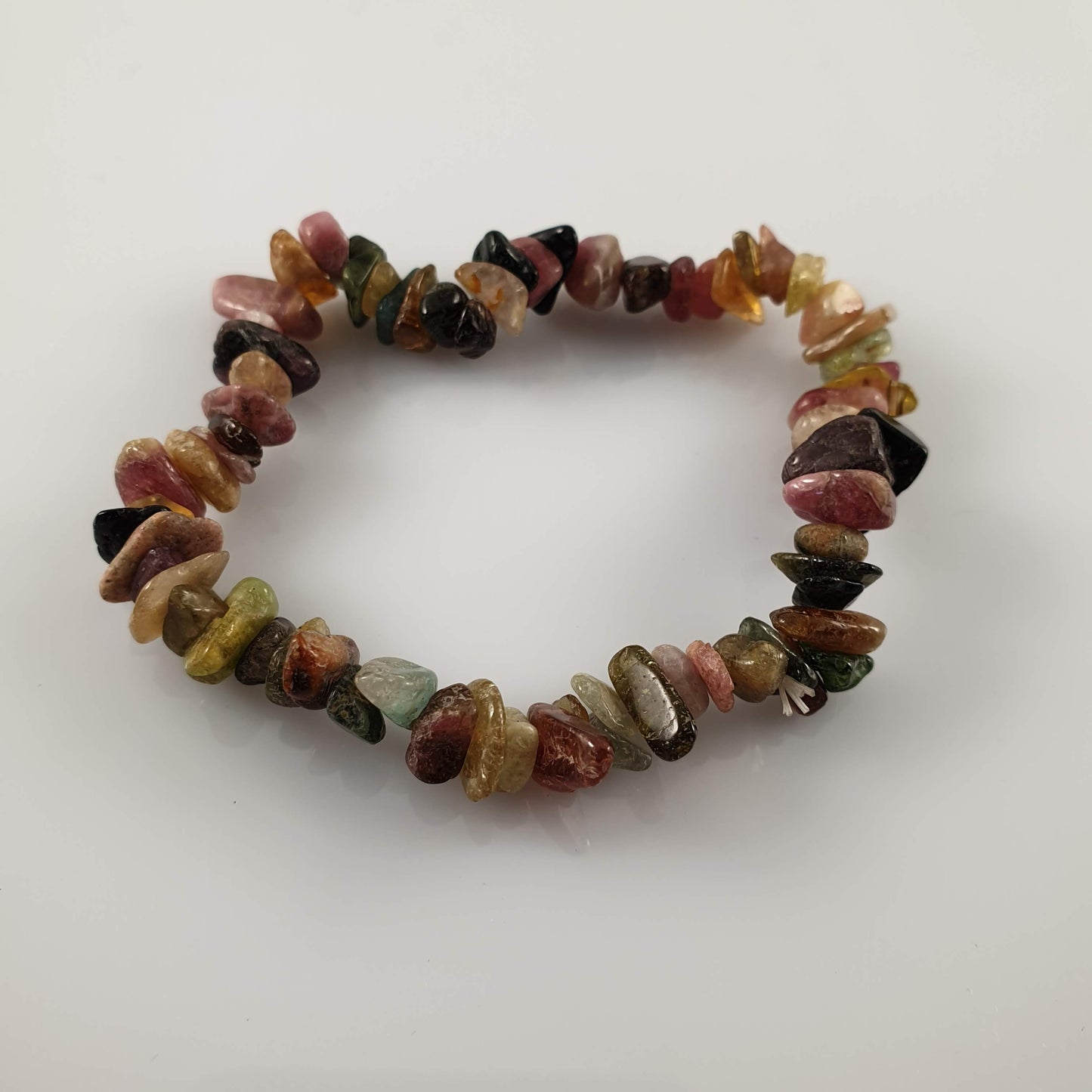 Watermelon Tourmaline Chip Crystal Bracelet - Rivendell Shop