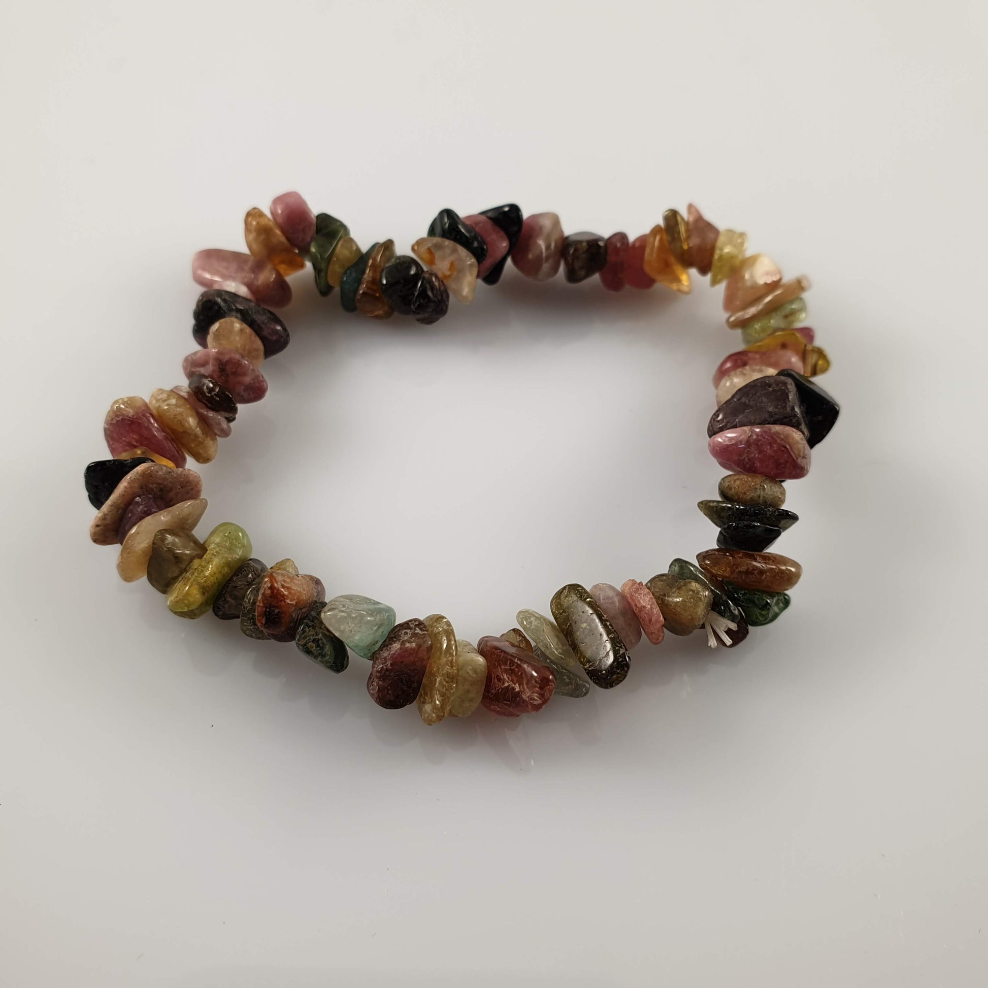 Watermelon Tourmaline Chip Crystal Bracelet - Rivendell Shop