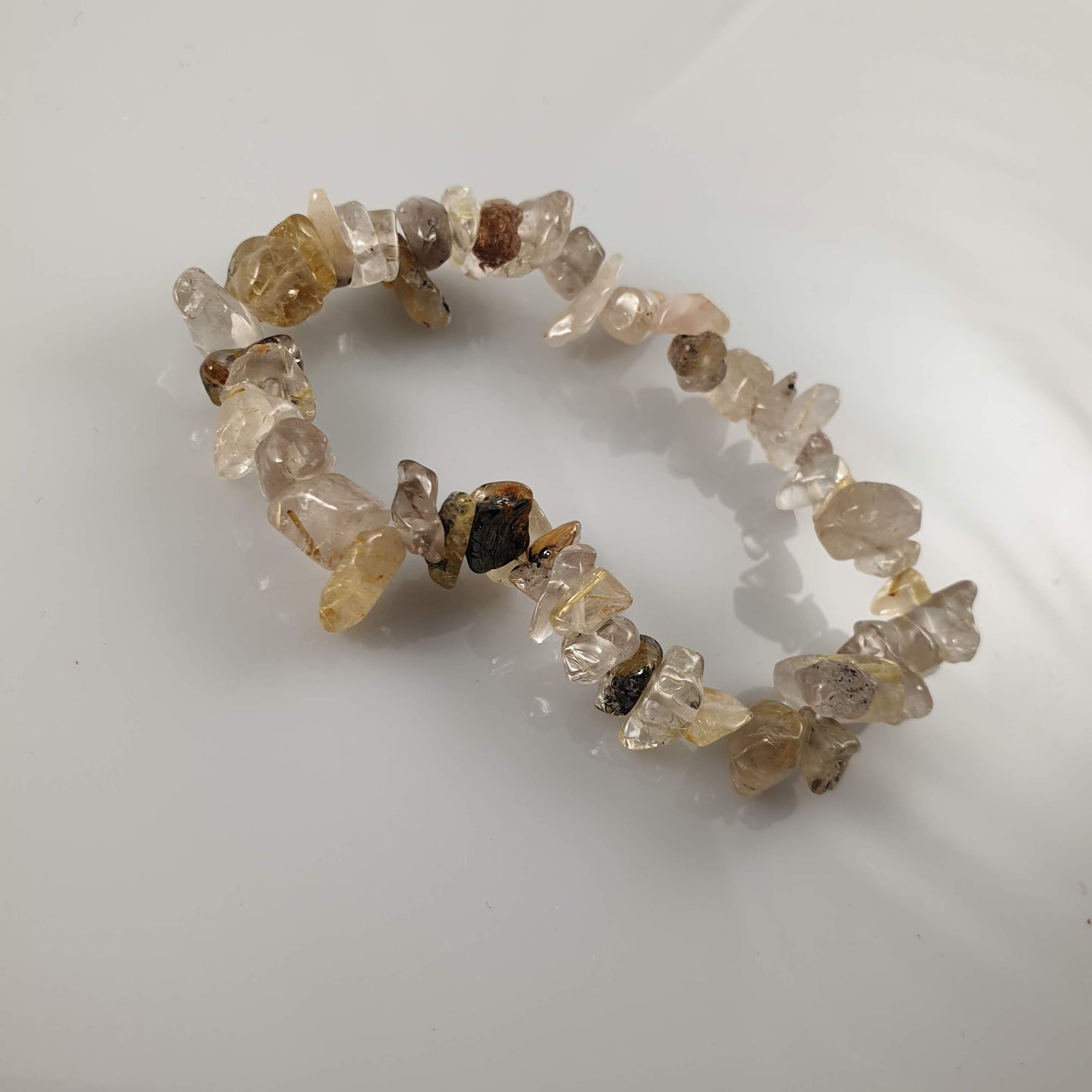 Rutilated Quartz Chip Crystal Bracelet - Rivendell Shop