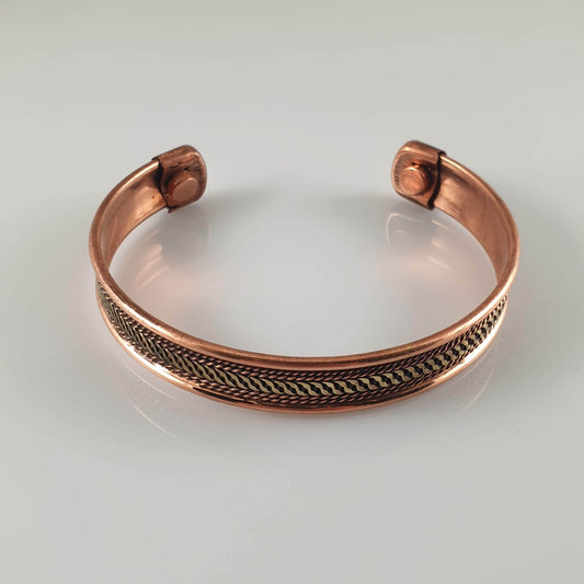 Copper Magnetic Bracelet with Woven Pattern - Rivendell Shop